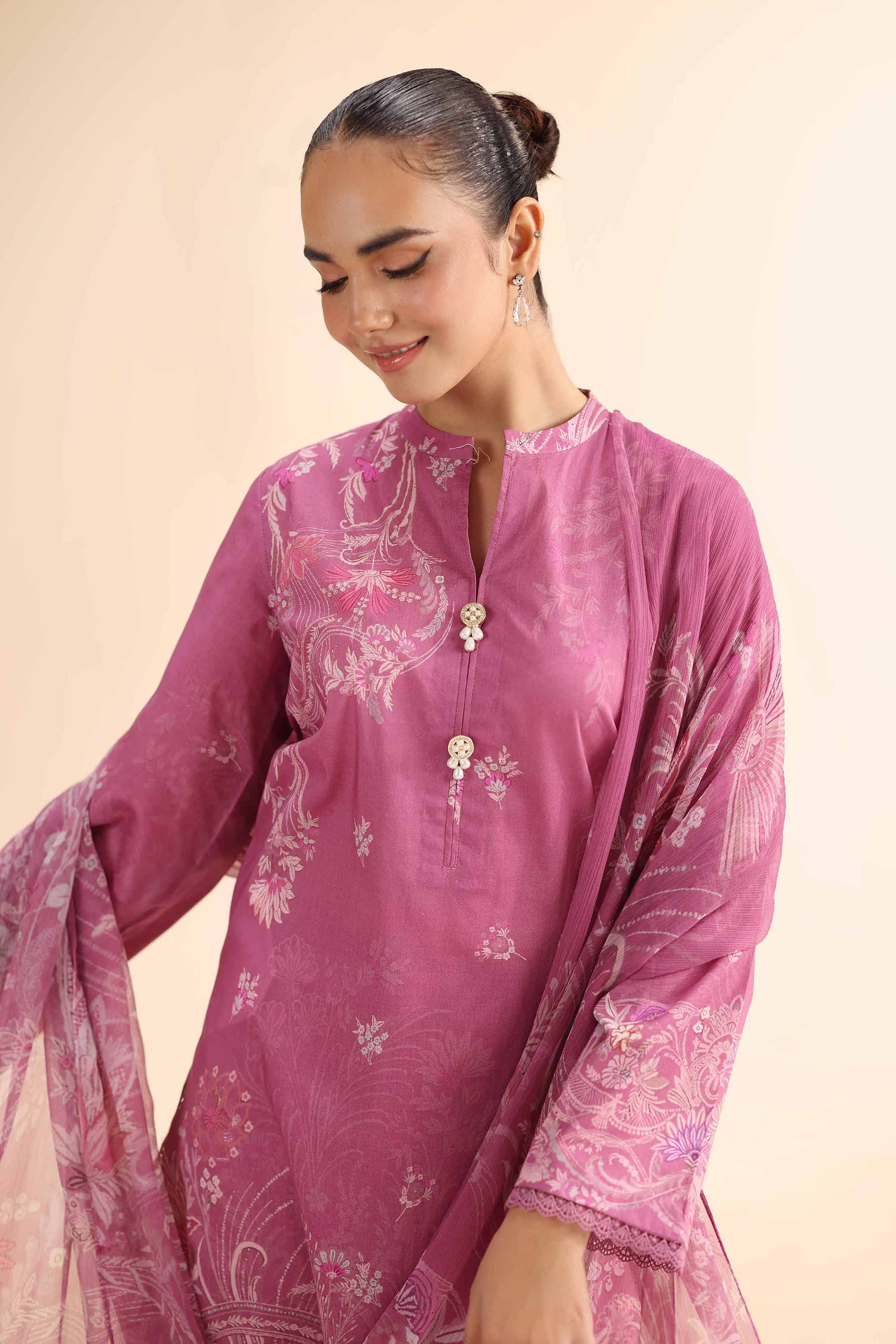 3 Piece - Digital Printed Embroidered Suit - 42501059 for Women - Unstitched Collection | Nishat | Shop Online