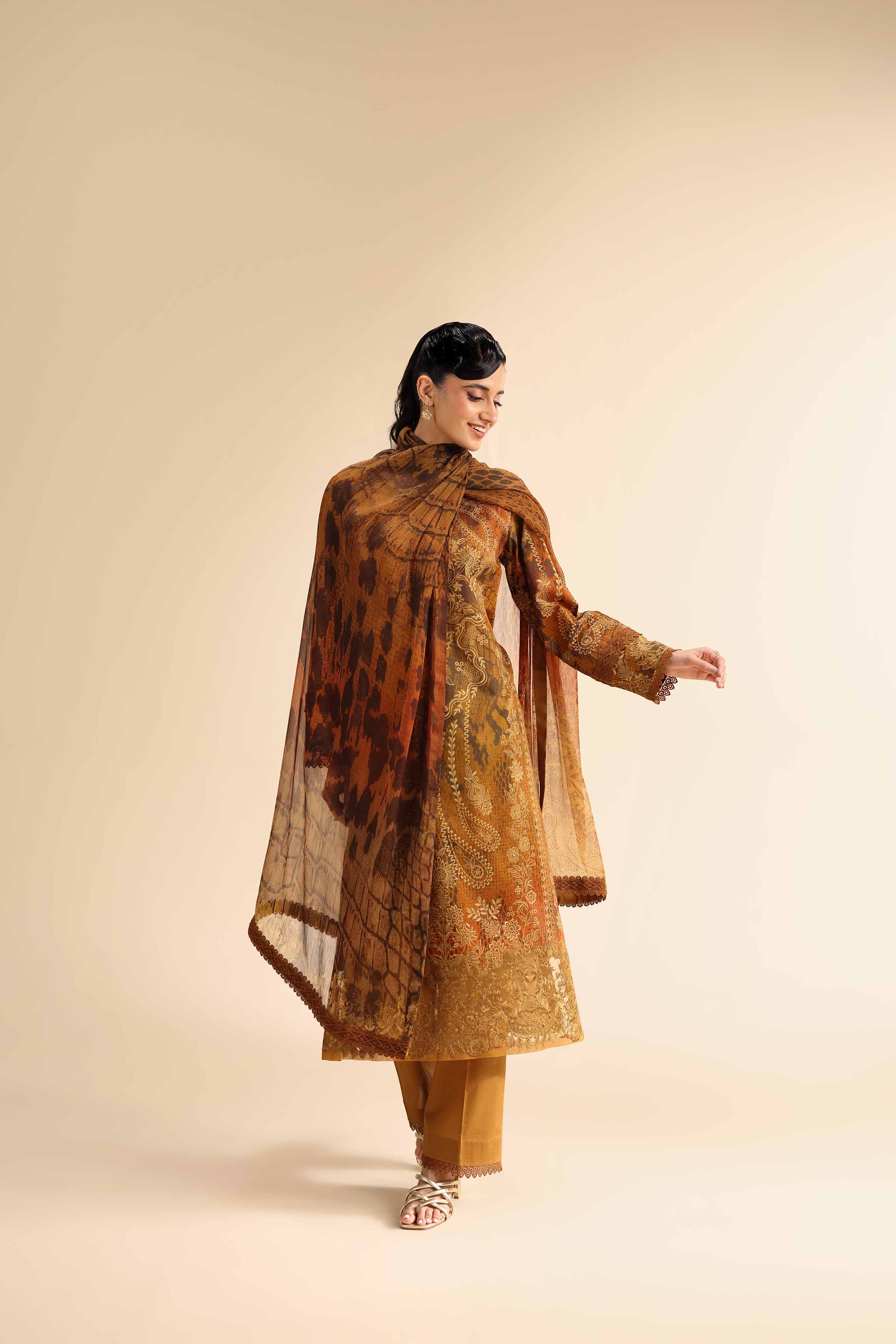 3 Piece - Digital Printed Embroidered Suit - 42501060 for Women - Unstitched Collection | Nishat | Shop Online