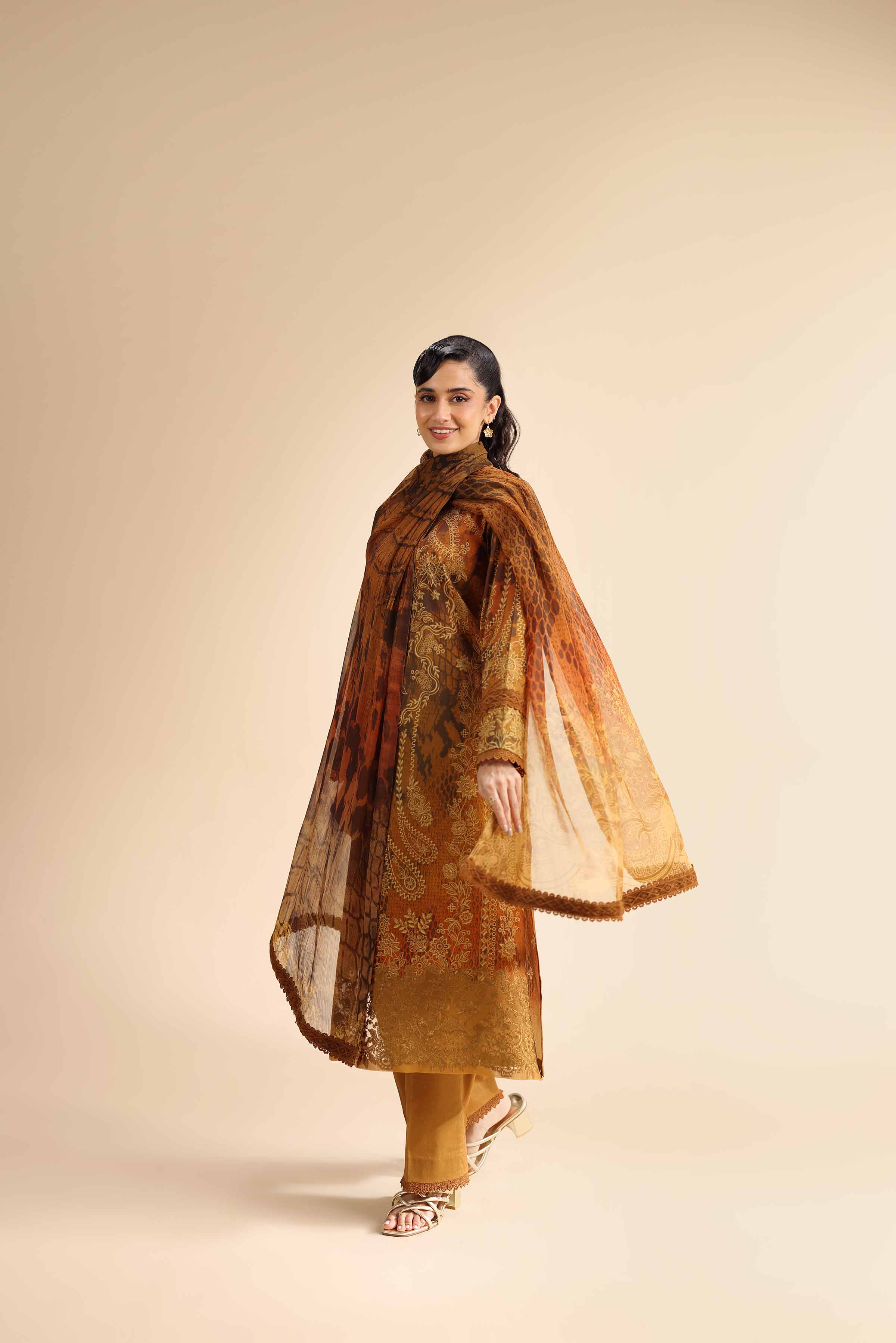 3 Piece - Digital Printed Embroidered Suit - 42501060 for Women - Unstitched Collection | Nishat | Shop Online