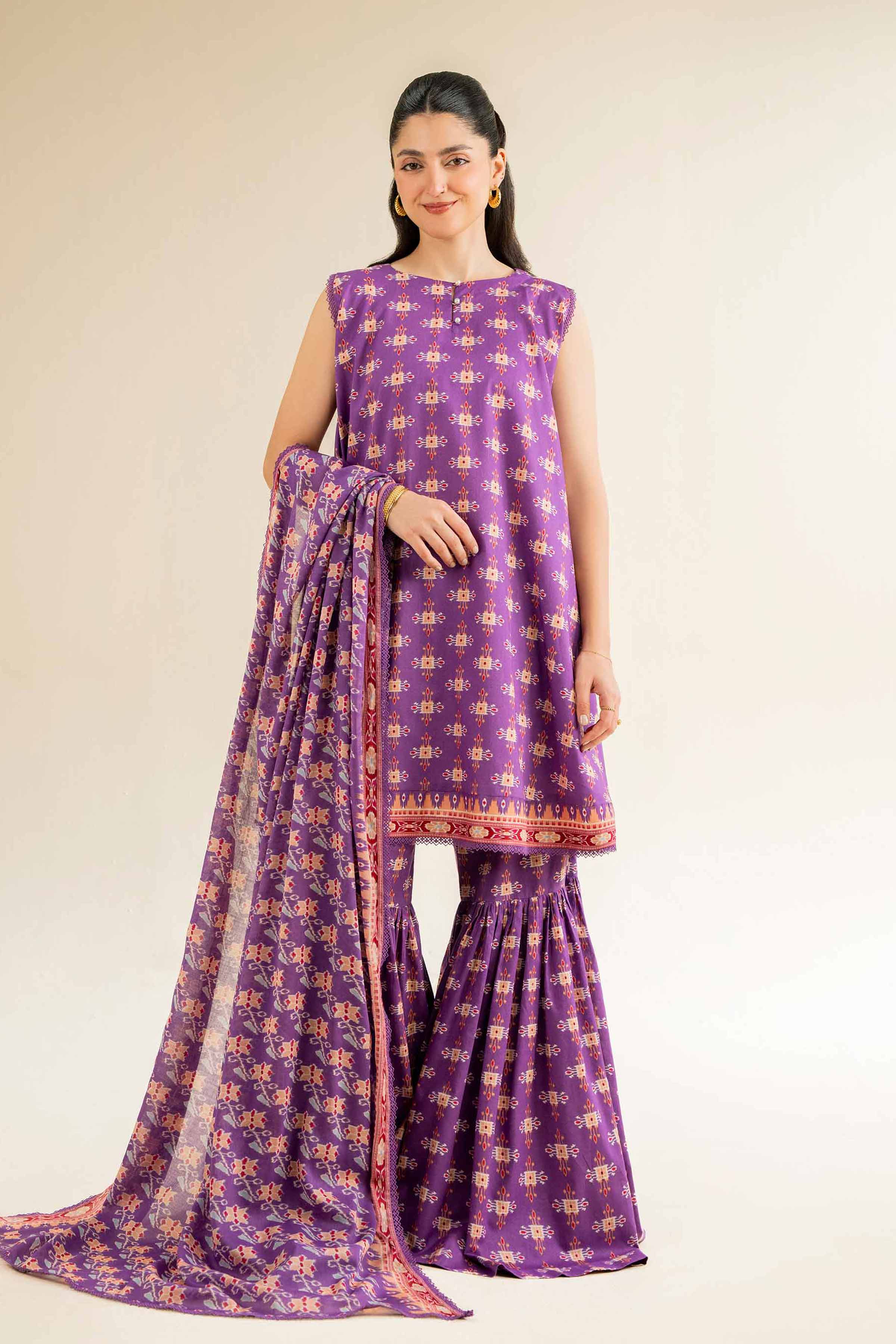 3 Piece - Printed Suit - 42501063 for Women - Unstitched Collection | Nishat | Shop Online