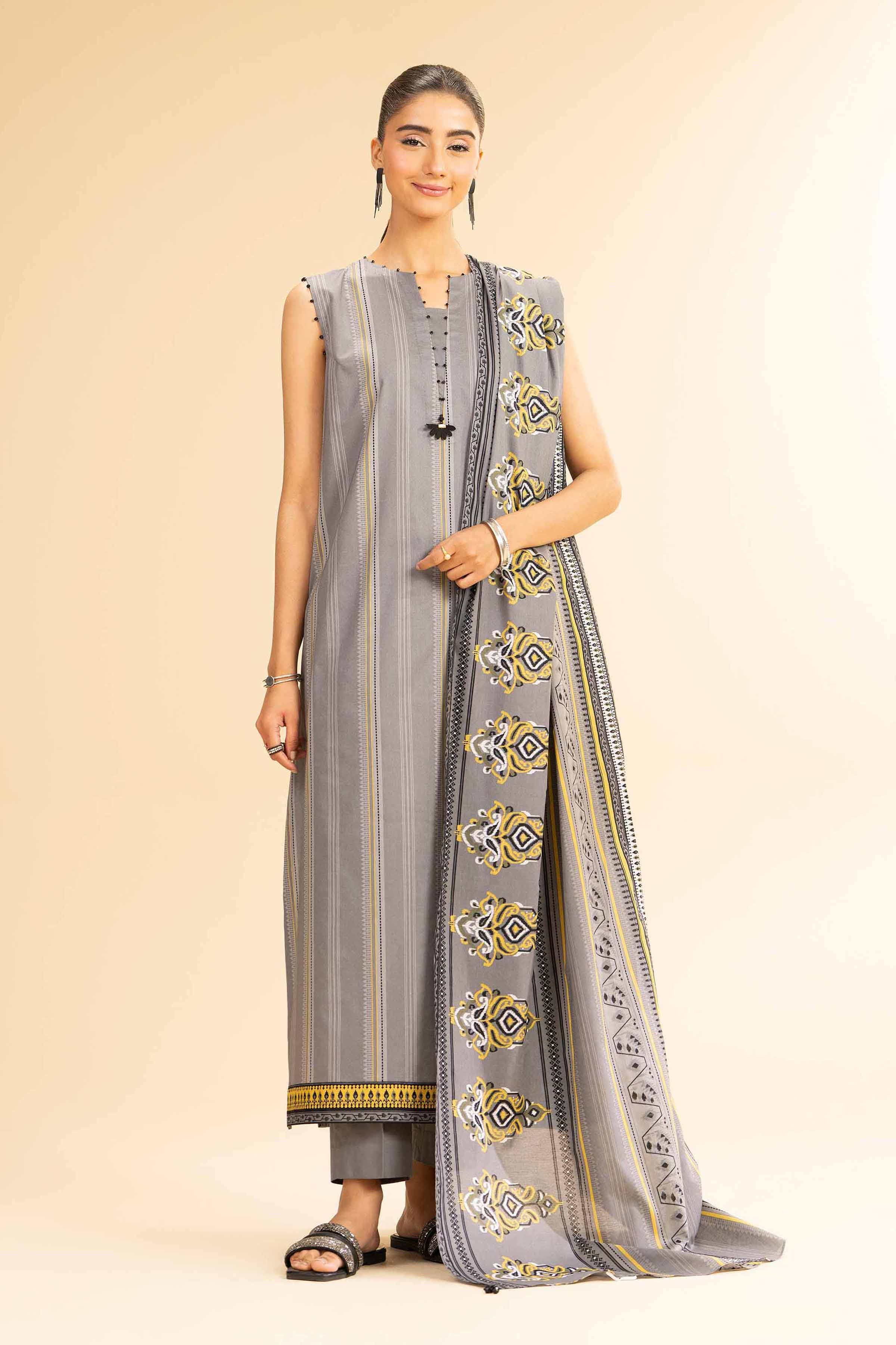 3 Piece - Printed Suit - 42501075 for Women - Unstitched Collection | Nishat | Shop Online