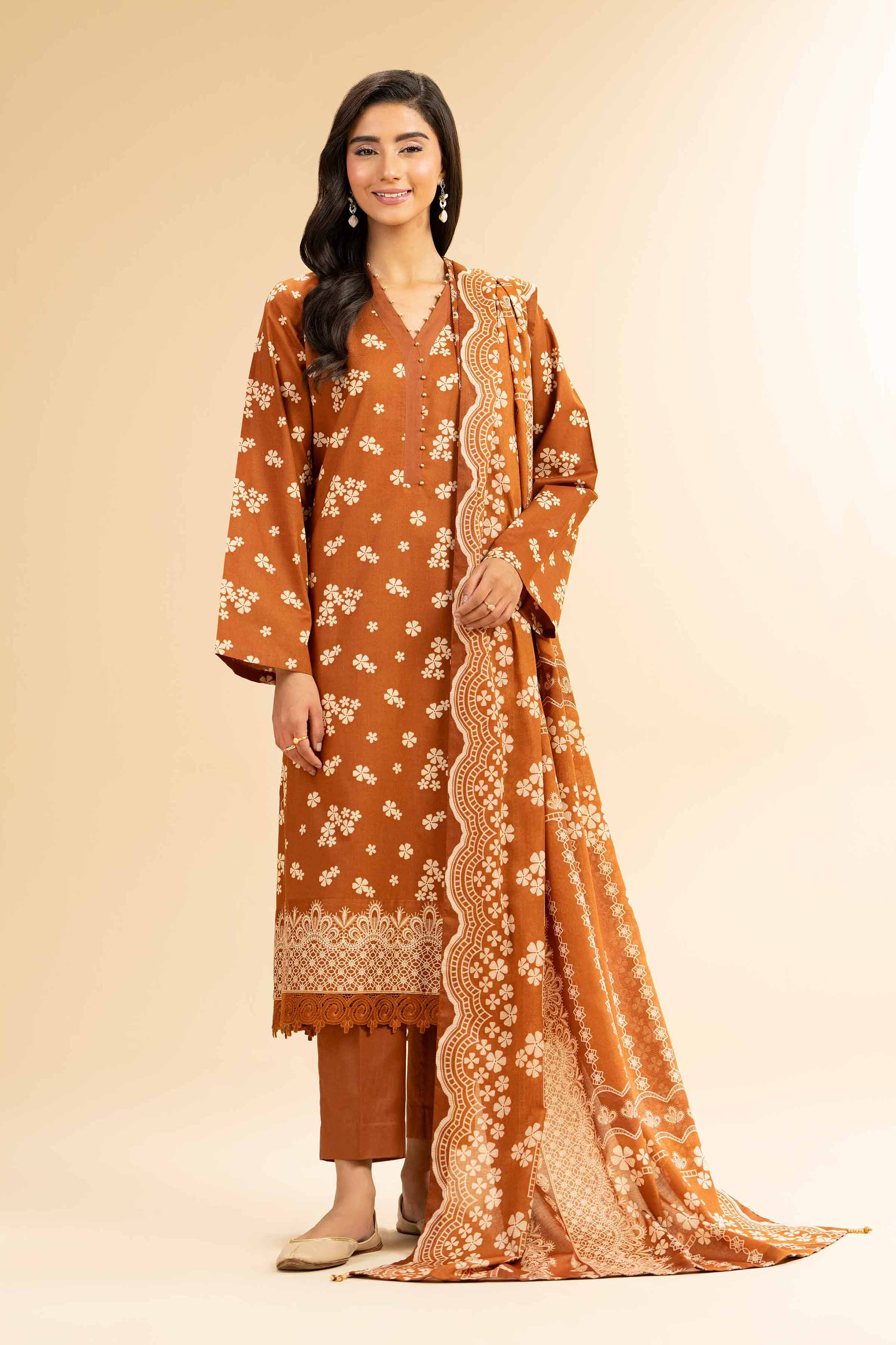 3 Piece - Printed Suit - 42501080 for Women - Unstitched Collection | Nishat | Shop Online