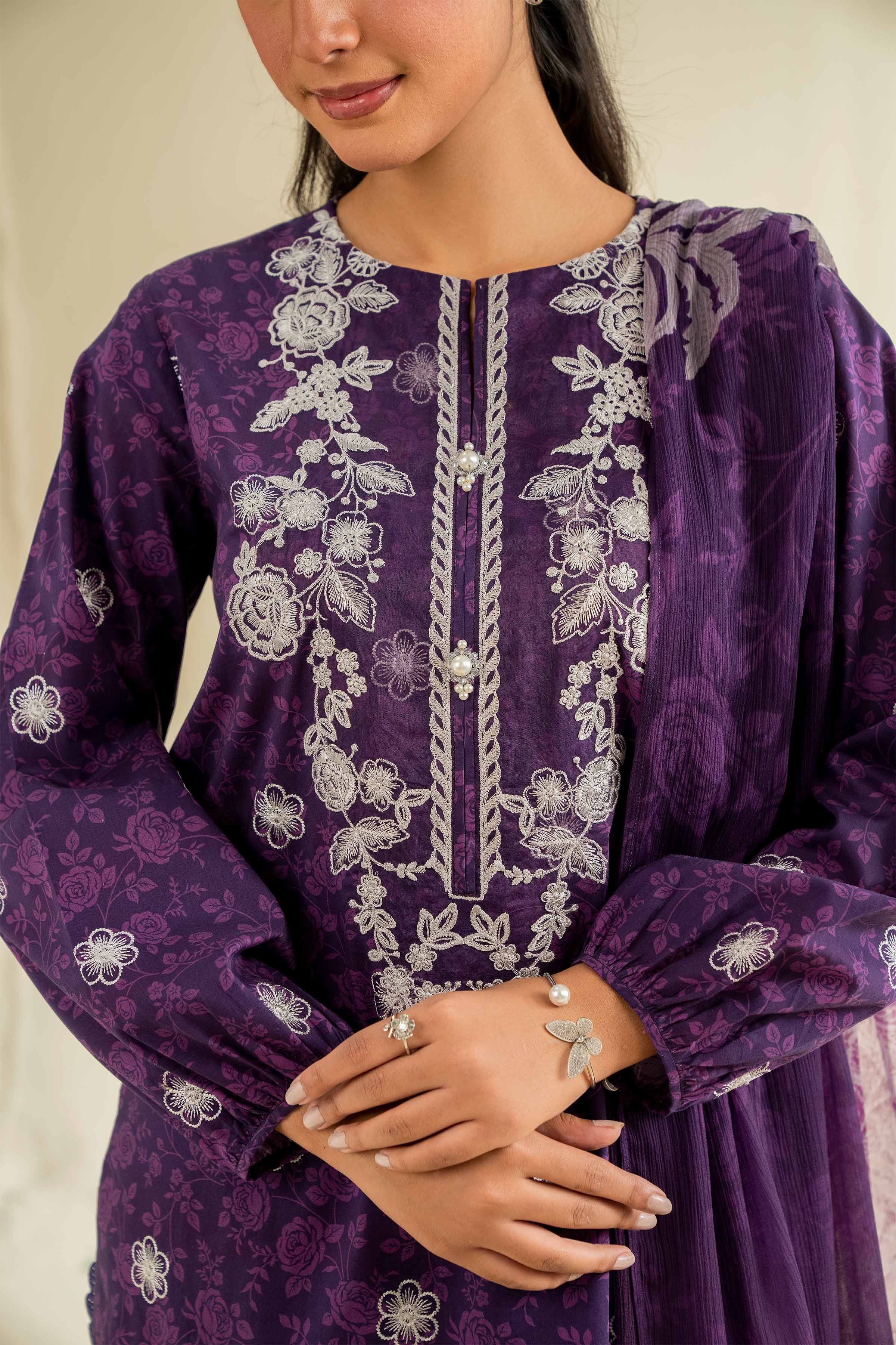3 Piece - Printed Embroidered Suit - 42501088 for Women - Unstitched Collection | Nishat | Shop Online