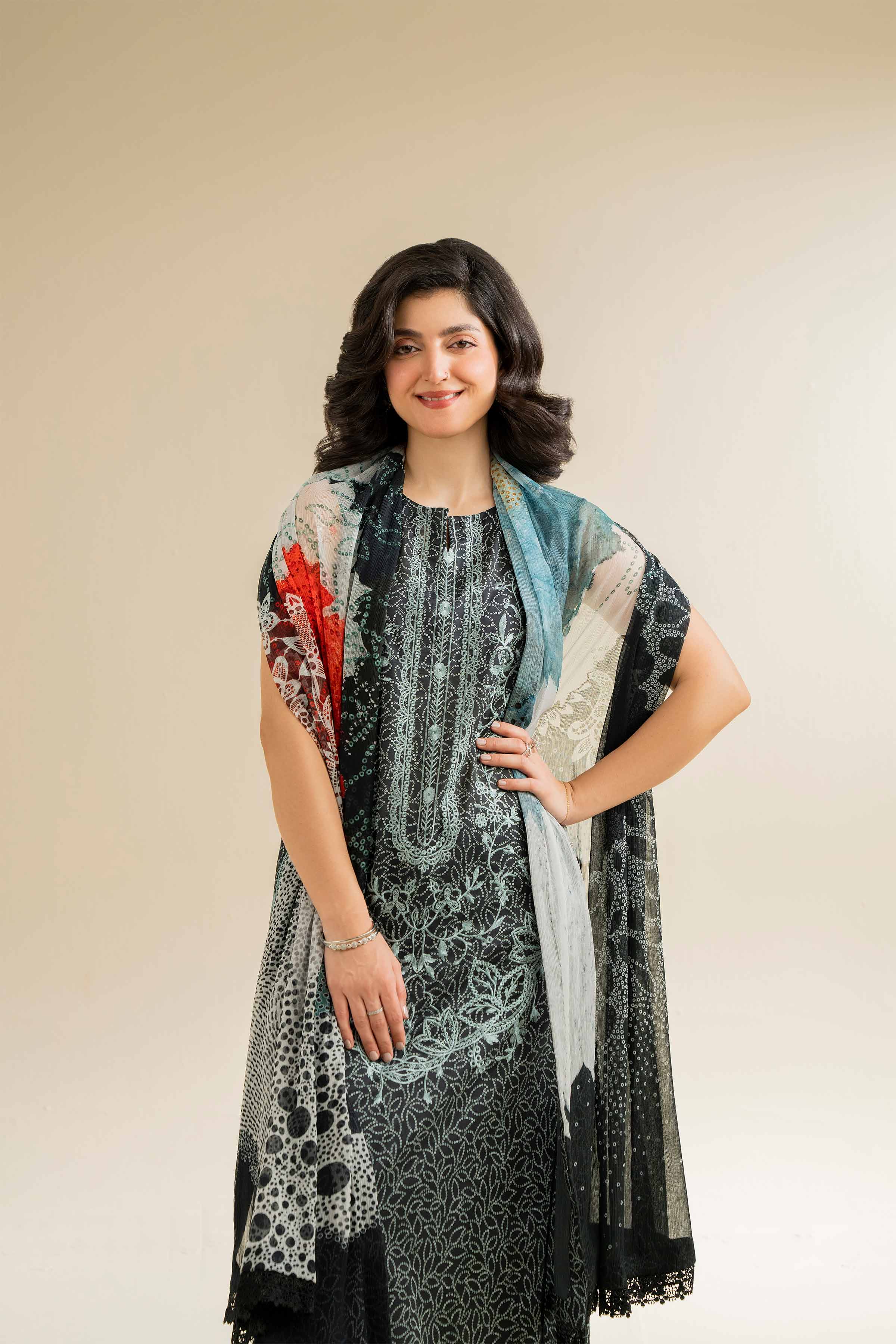 3 Piece - Printed Embroidered Suit - 42501090 for Women - Unstitched Collection | Nishat | Shop Online