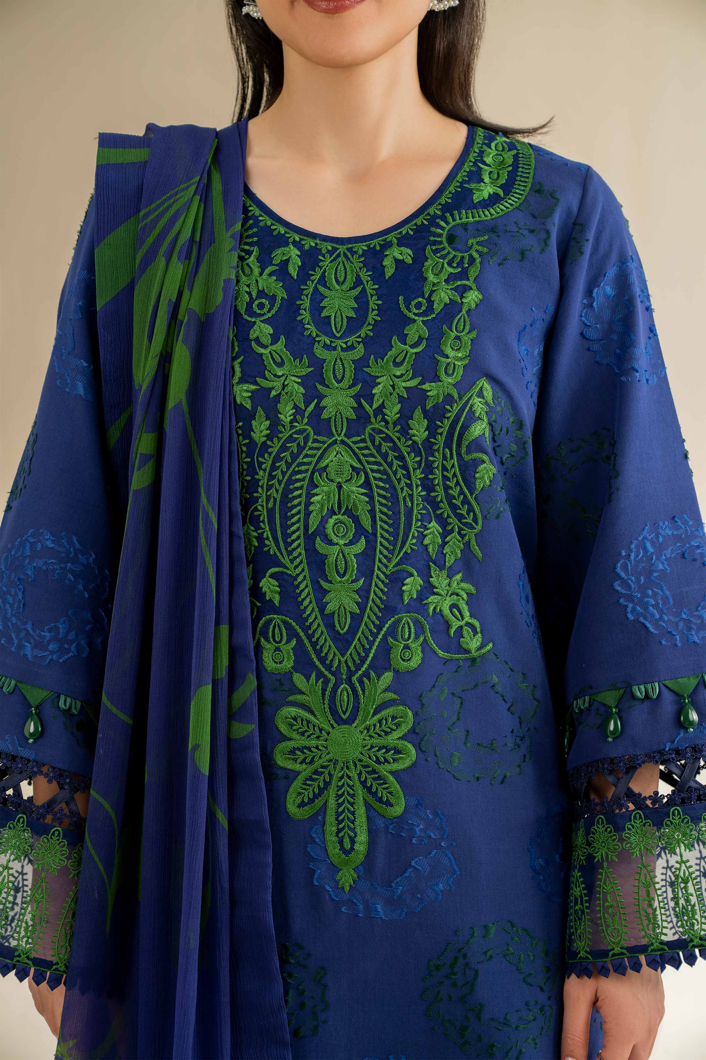 3 Piece - Jacquard Embroidered Suit - 42501091 for Women - Unstitched Collection | Nishat | Shop Online