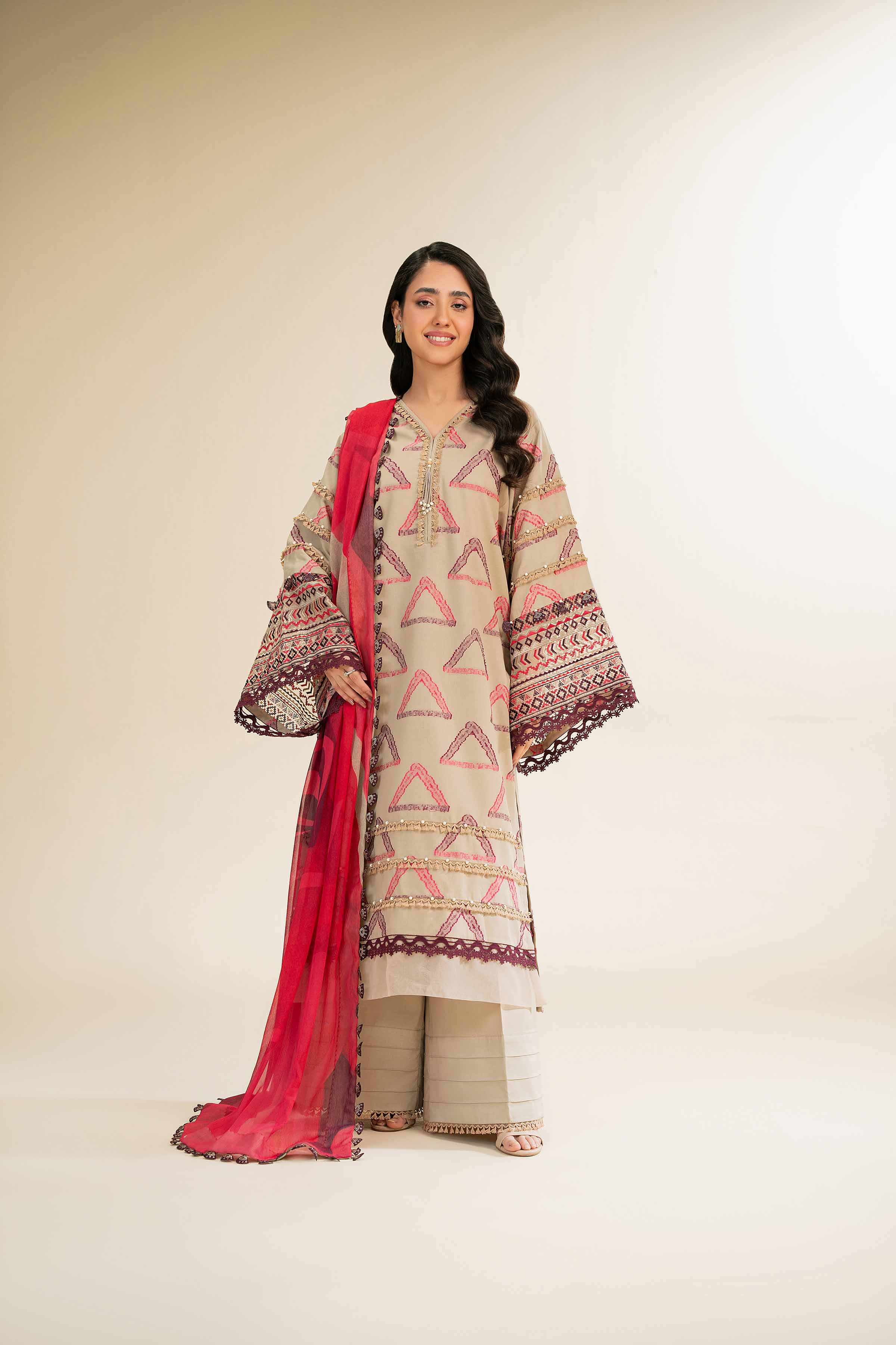 3 Piece - Jacquard Embroidered Suit - 42501095 for Women - Unstitched Collection | Nishat | Shop Online