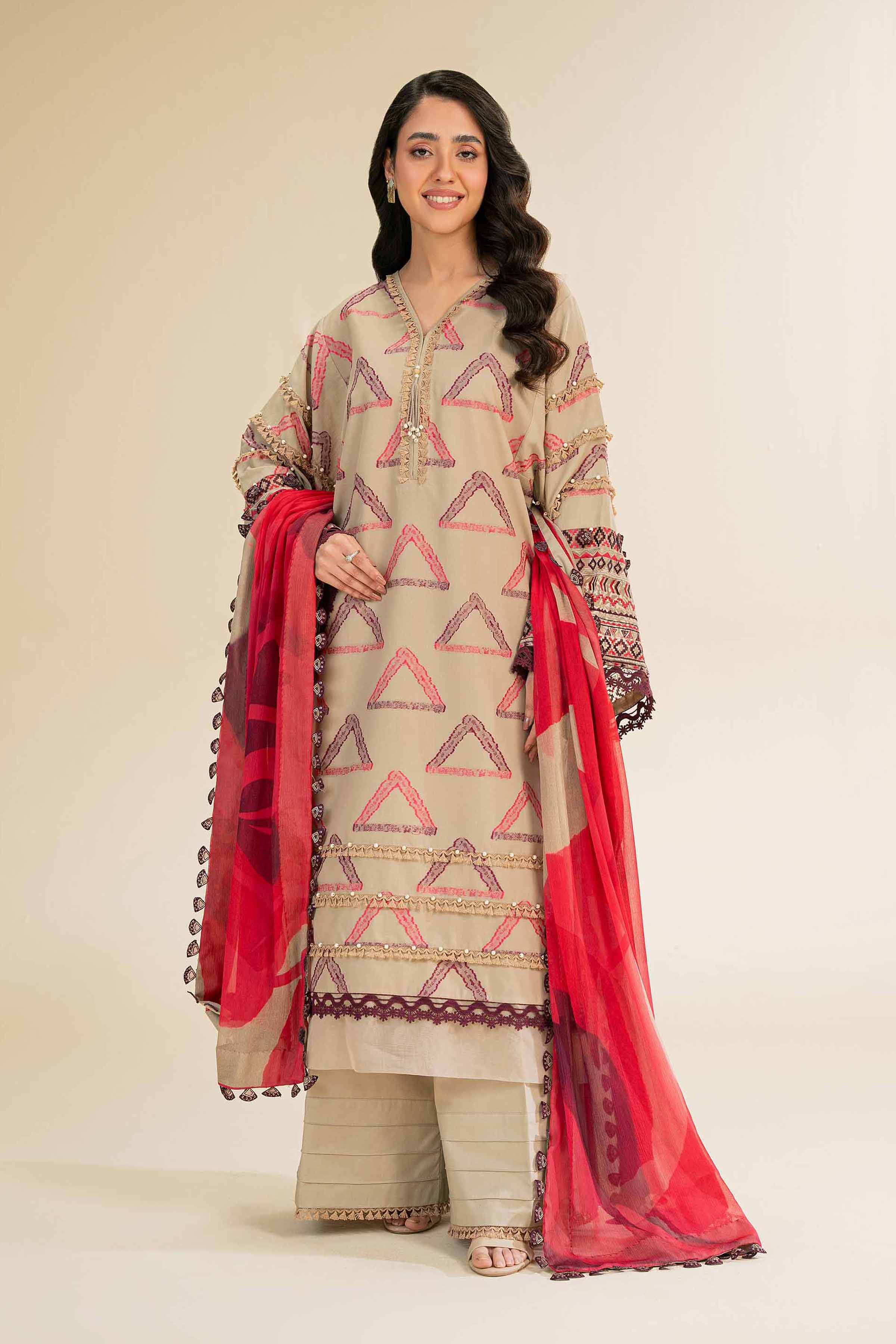3 Piece - Jacquard Embroidered Suit - 42501095 for Women - Unstitched Collection | Nishat | Shop Online