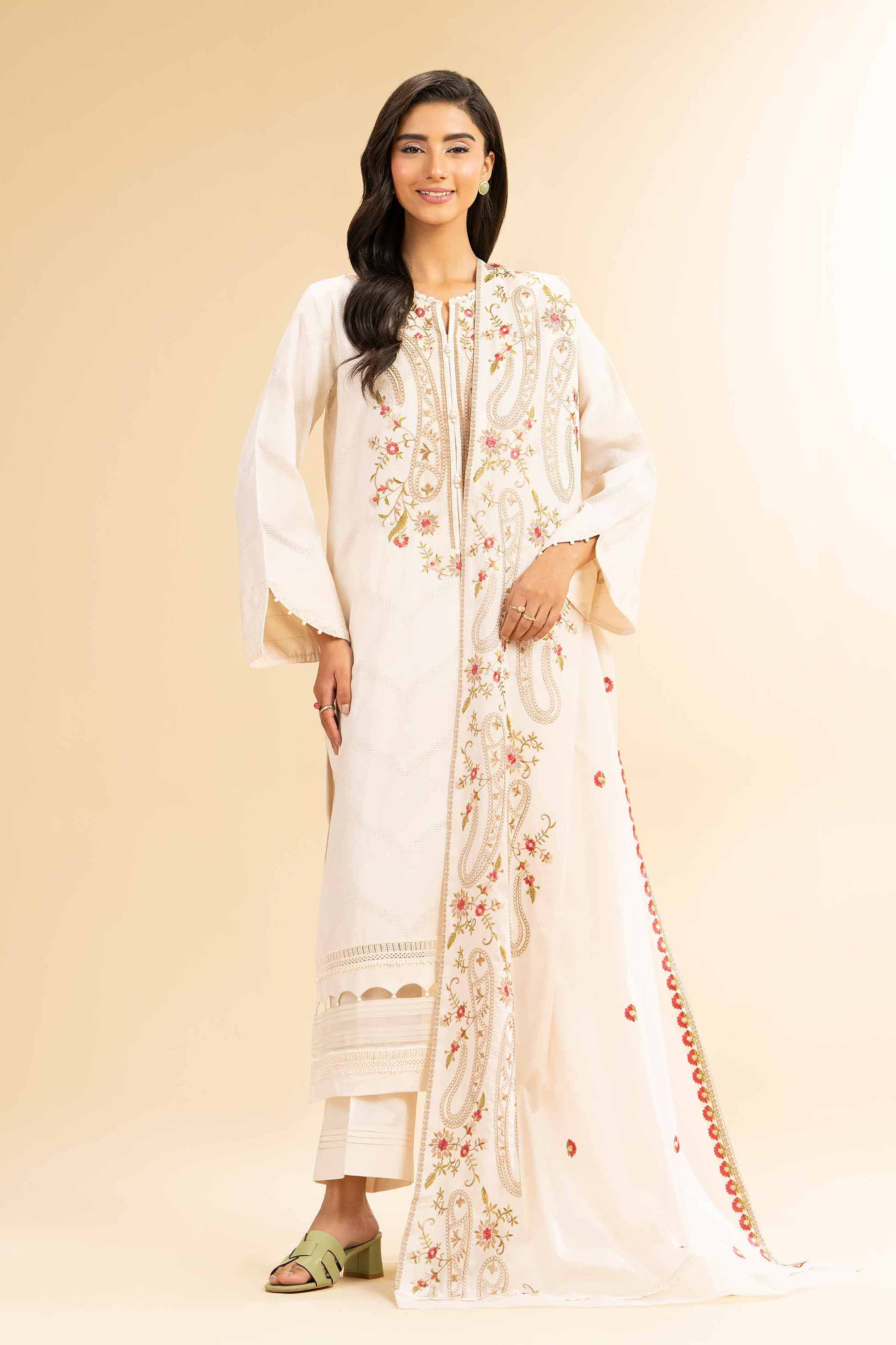 3 Piece - Dyed Embroidered Suit - 42501096 for Women - Unstitched Collection | Nishat | Shop Online