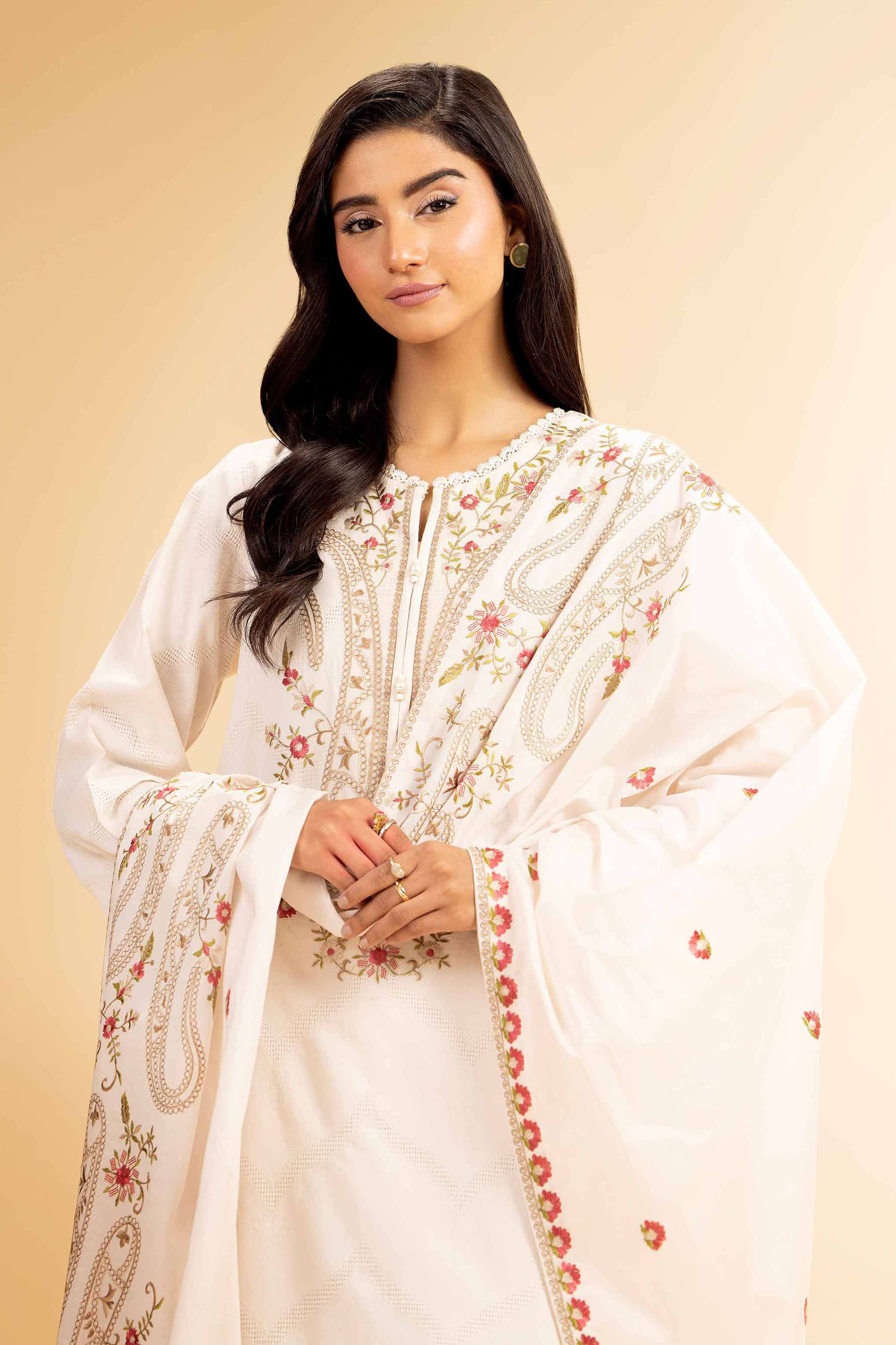 3 Piece - Dyed Embroidered Suit - 42501096 for Women - Unstitched Collection | Nishat | Shop Online