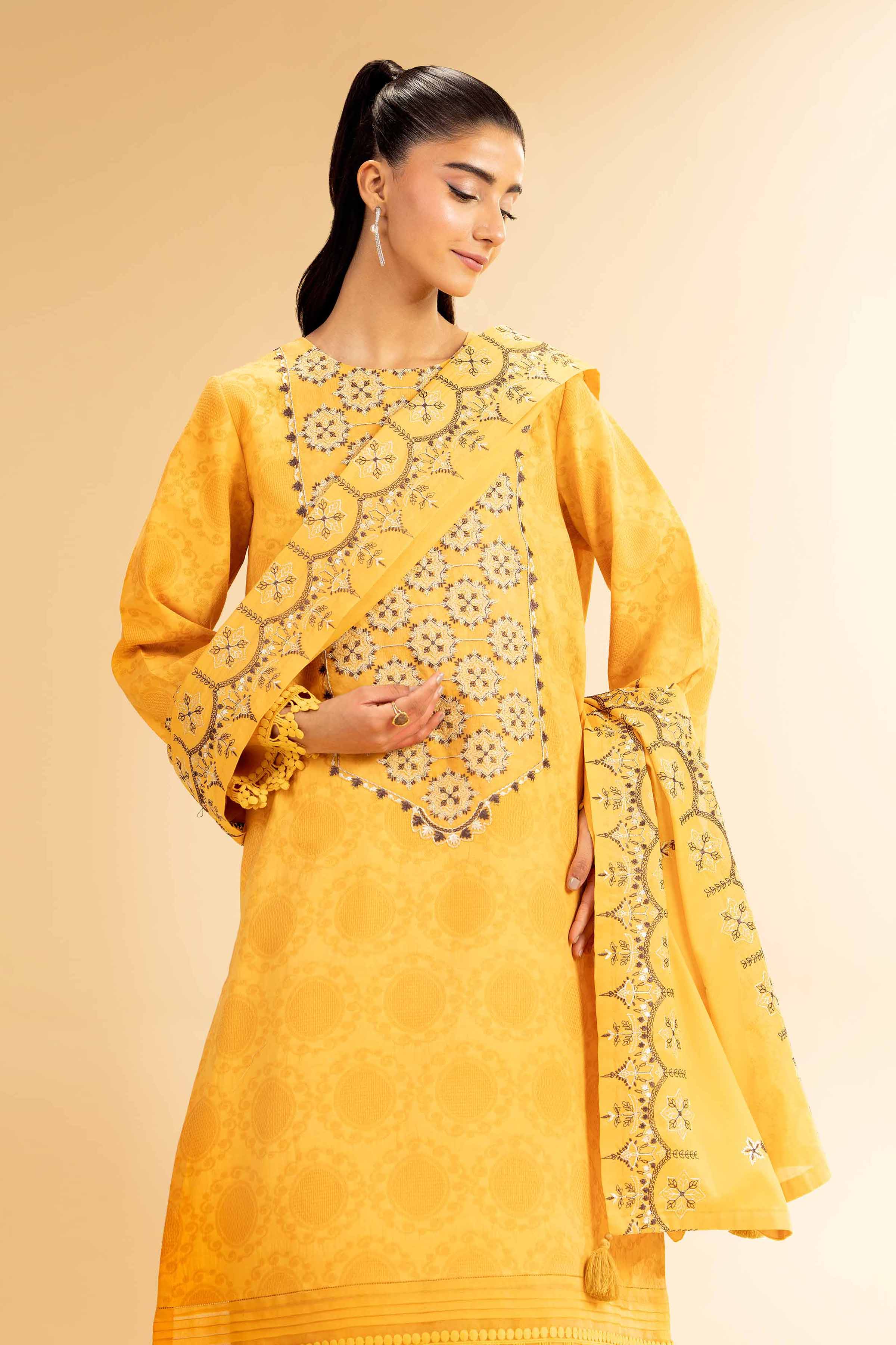 3 Piece - Dyed Embroidered Suit - 42501100 for Women - Unstitched Collection | Nishat | Shop Online