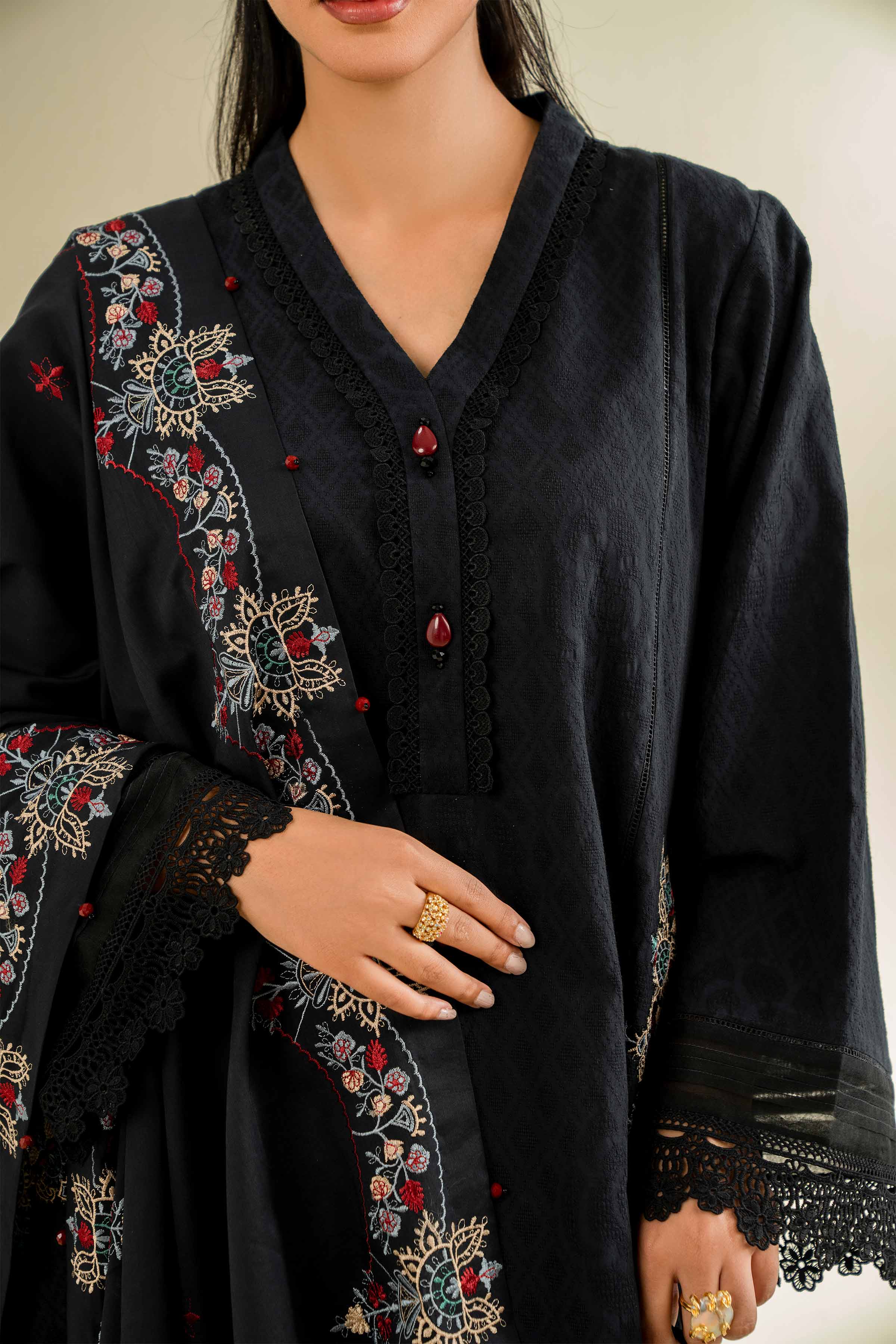 3 Piece - Dyed Embroidered Suit - 42501103 for Women - Unstitched Collection | Nishat | Shop Online