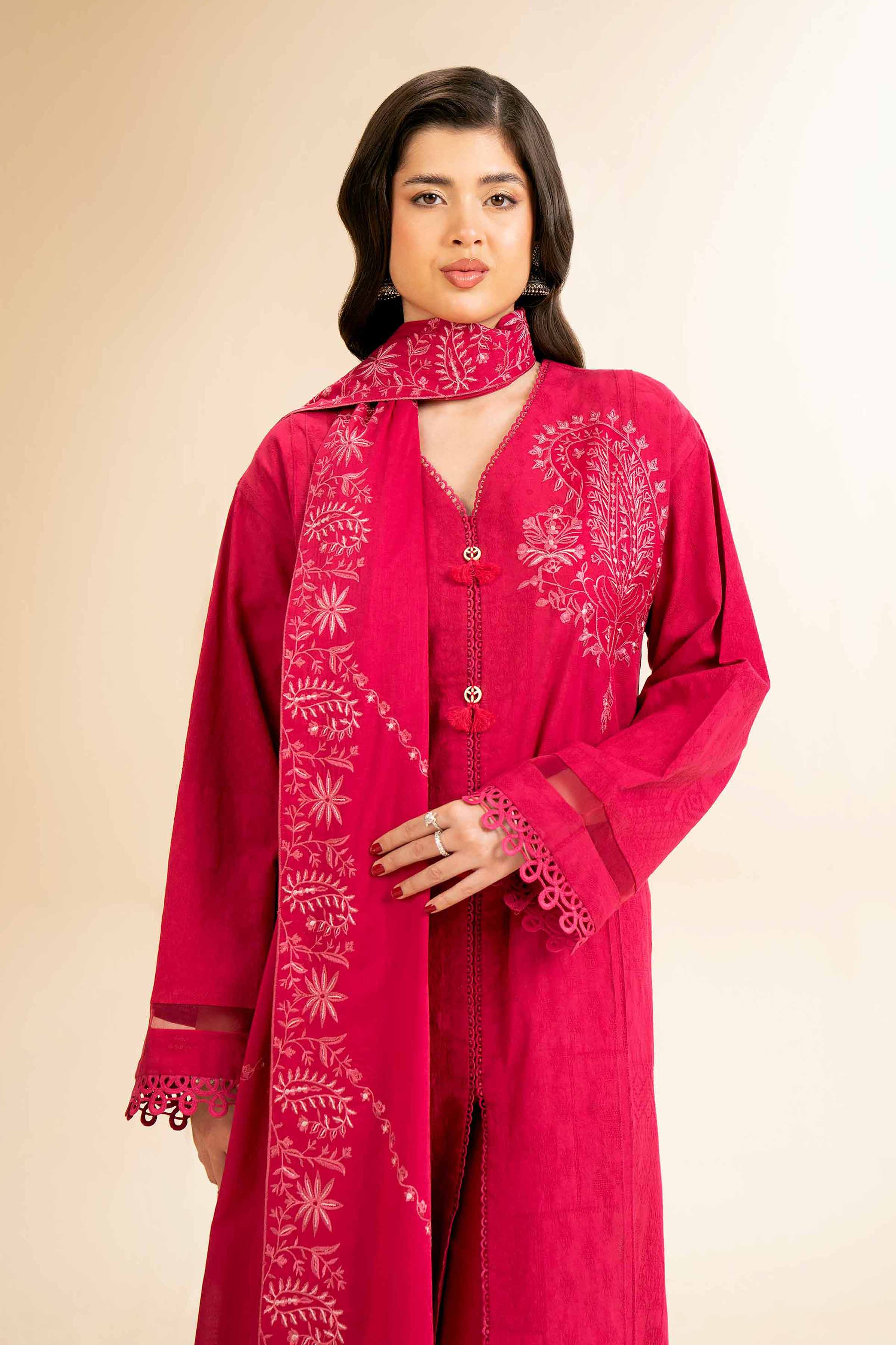 3 Piece - Dyed Embroidered Suit - 42501104 for Women - Unstitched Collection | Nishat | Shop Online