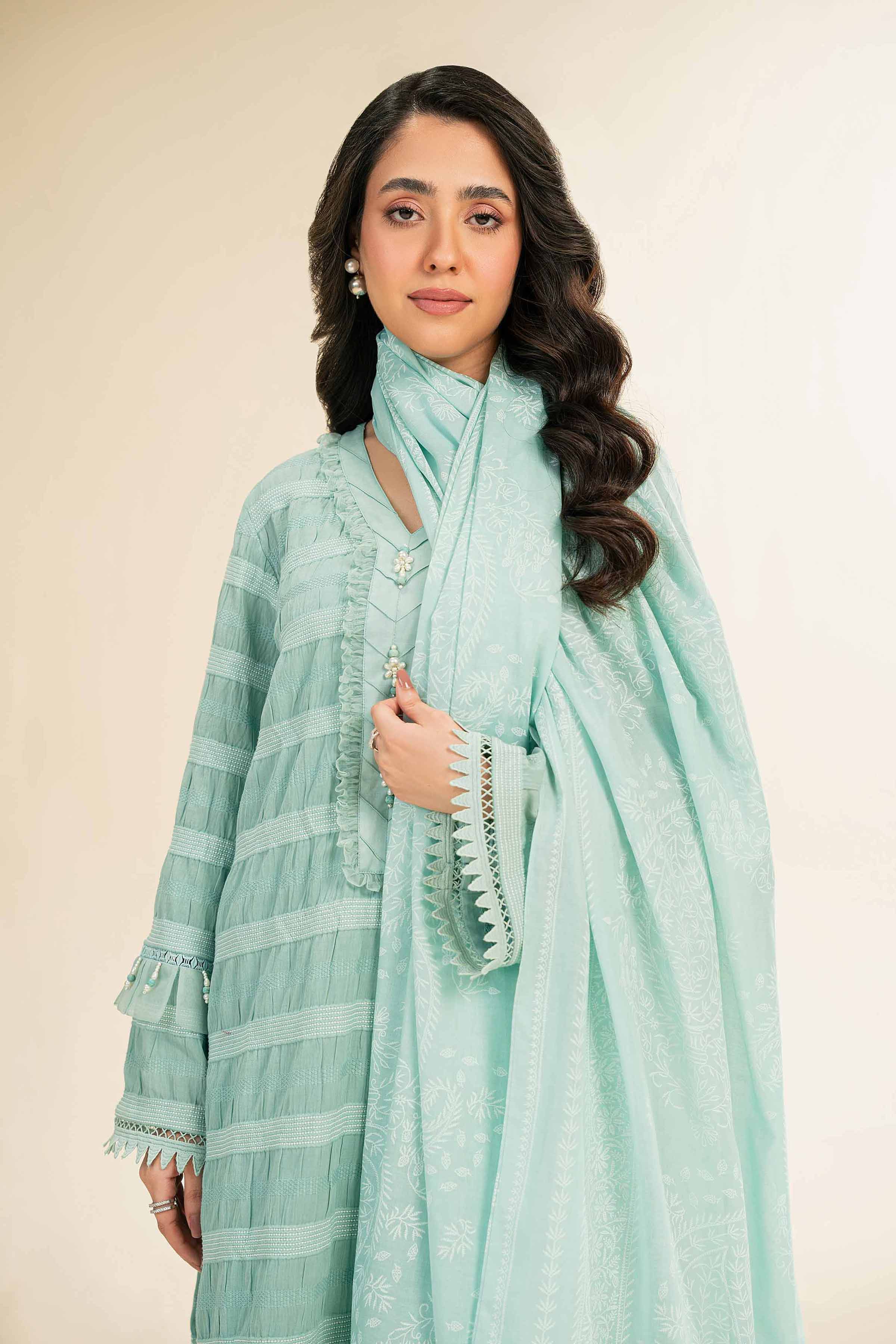 3 Piece - Paste Printed With Jacquard Suit - 42501108 for Women - Unstitched Collection | Nishat | Shop Online