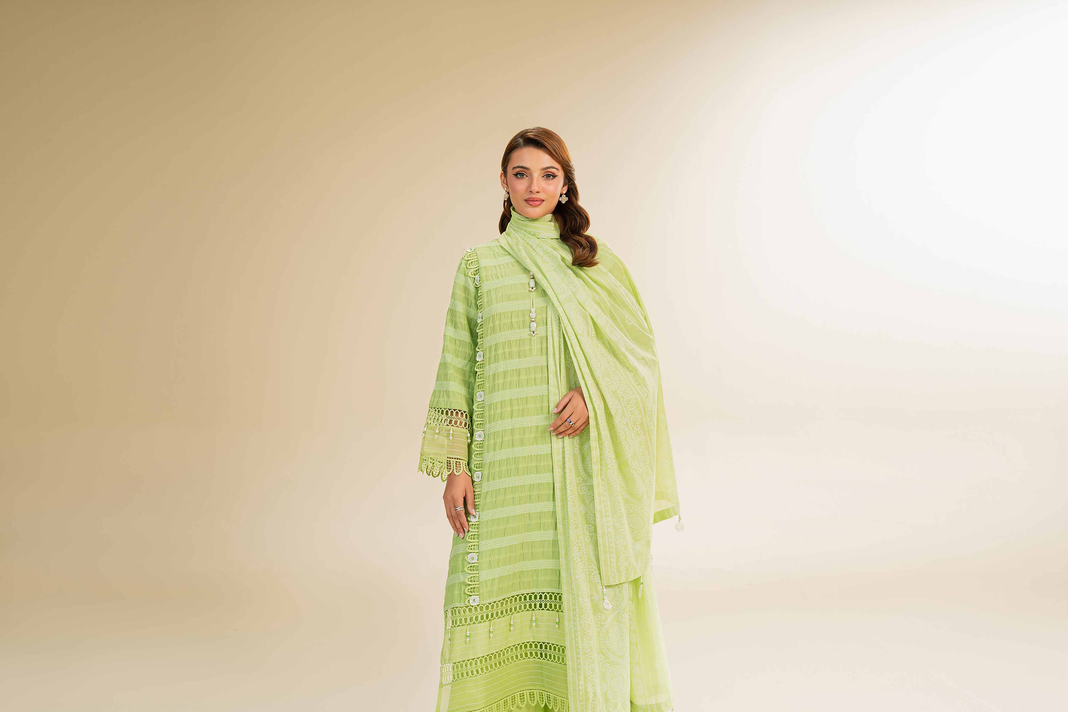 3 Piece - Paste Printed With Jacquard Suit - 42501109 for Women - Unstitched Collection | Nishat | Shop Online