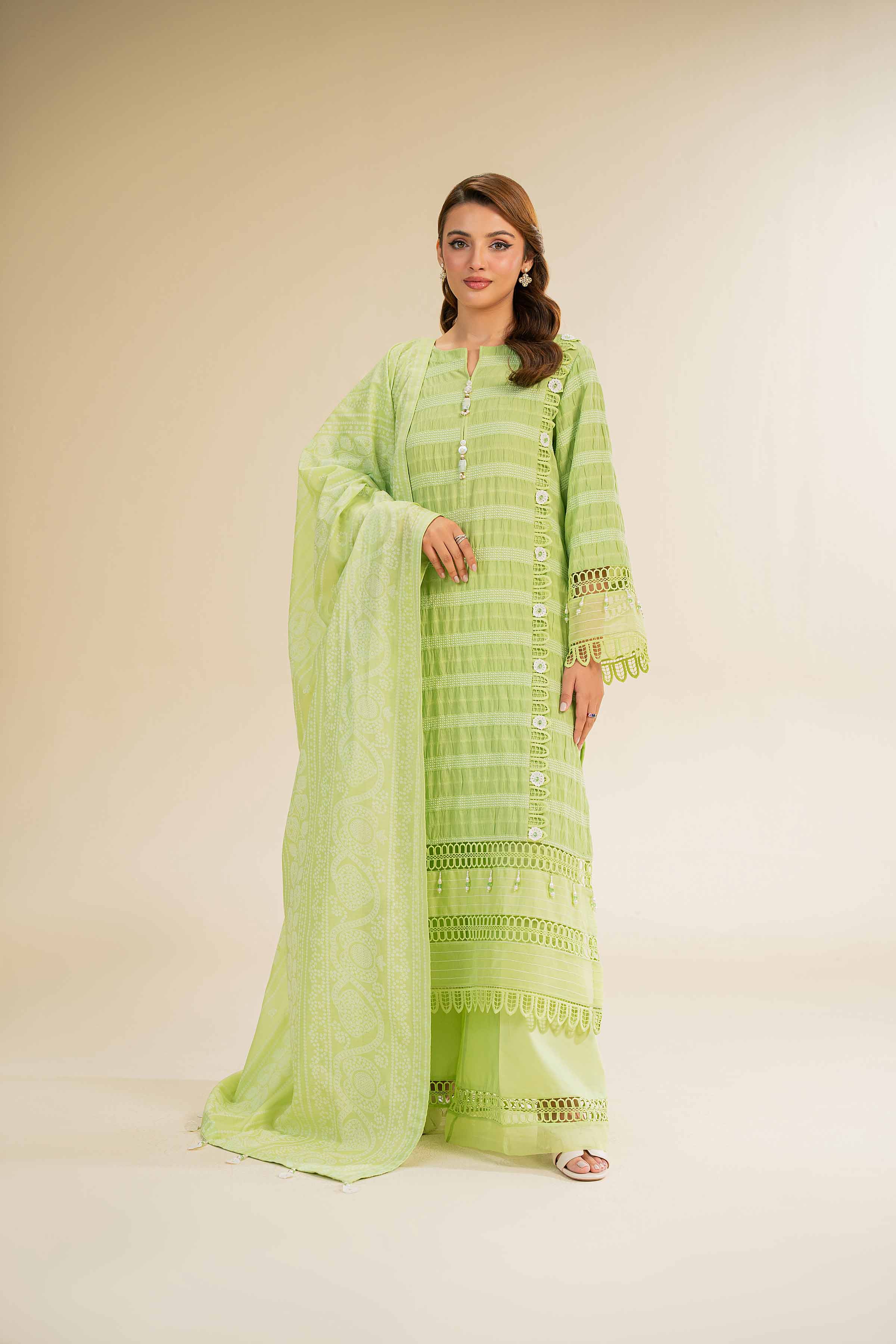 3 Piece - Paste Printed With Jacquard Suit - 42501109 for Women - Unstitched Collection | Nishat | Shop Online