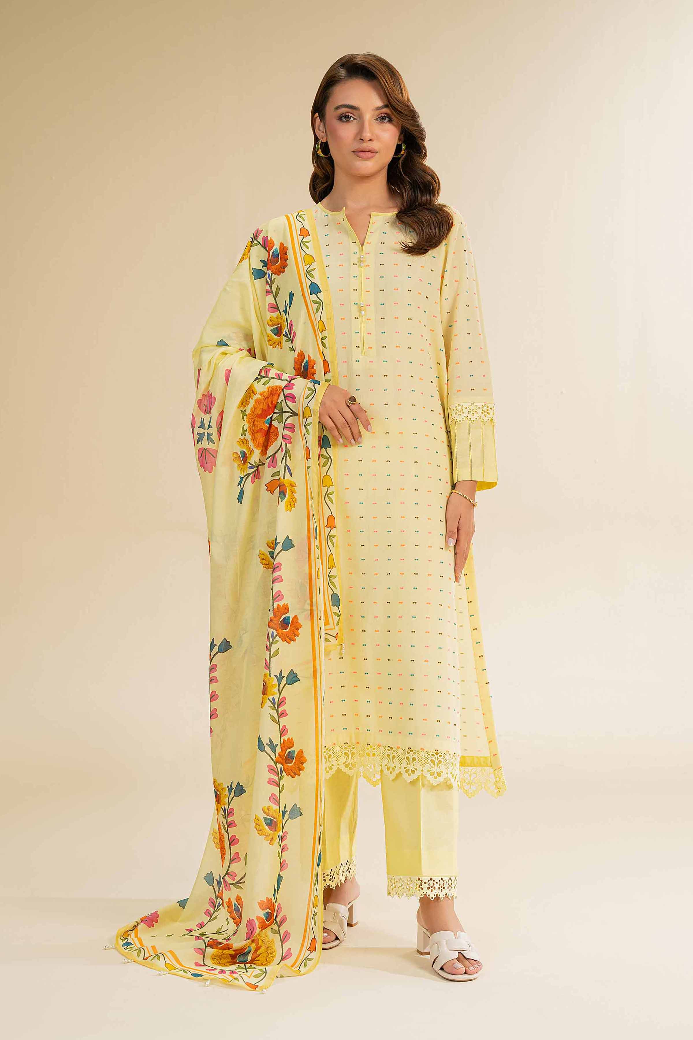 3 Piece - Jacquard Suit - 42501111 for Women - Unstitched Collection | Nishat | Shop Online