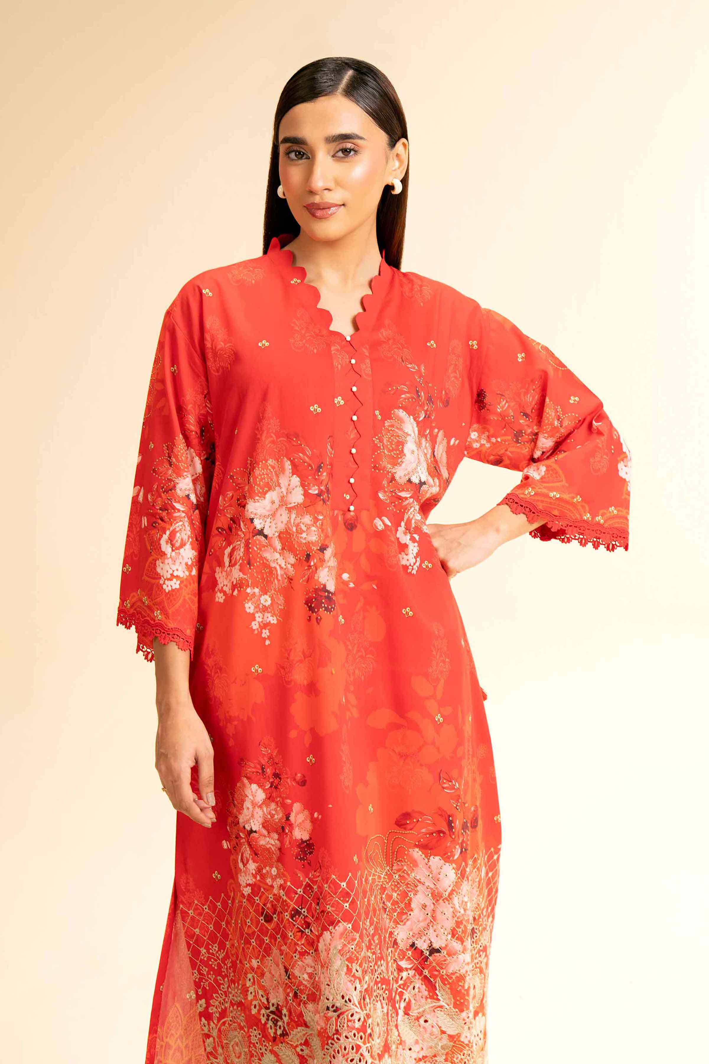 2 Piece - Digital Printed Embroidered Suit - 42501146 for Women - Unstitched Collection | Nishat | Shop Online