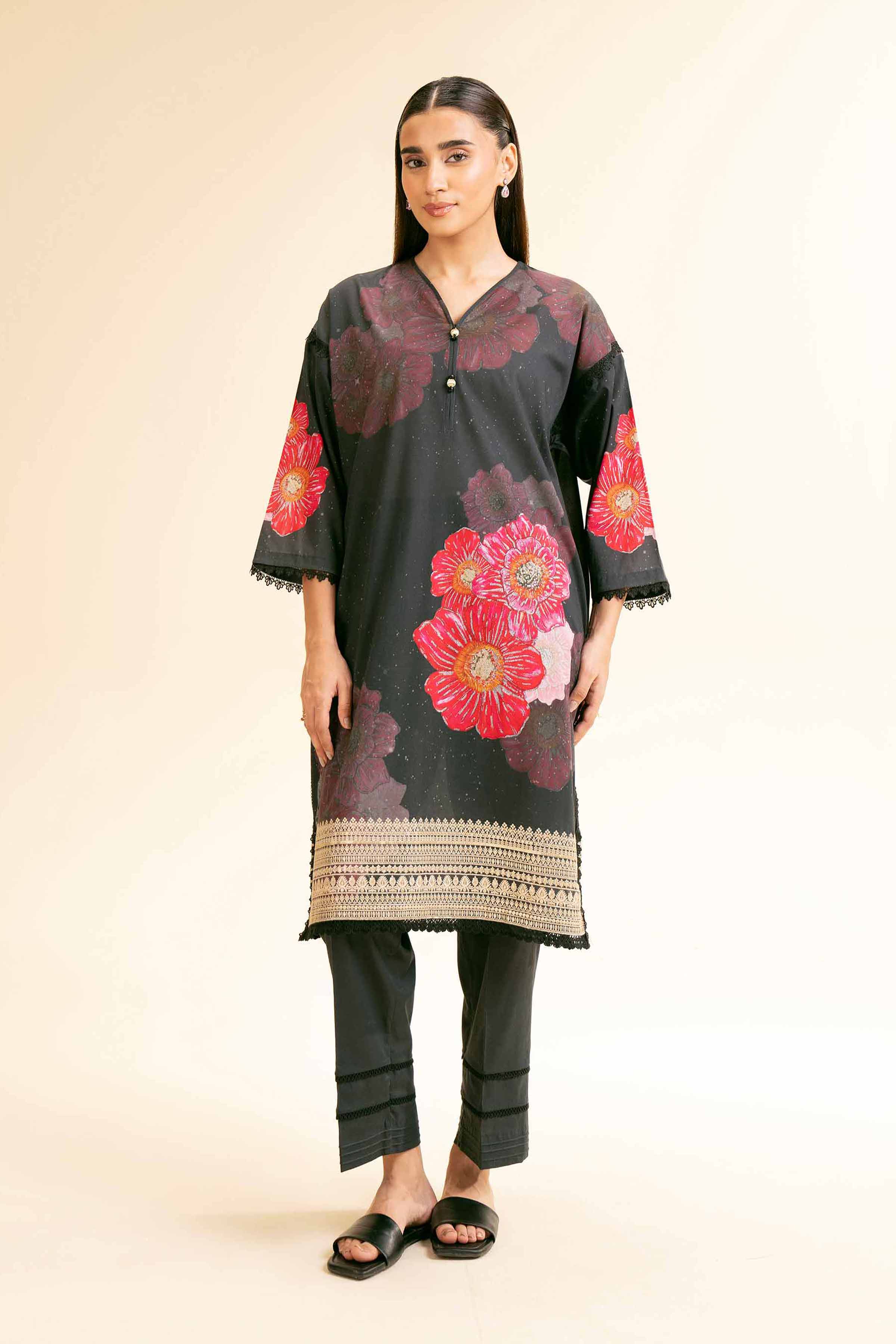 2 Piece - Digital Printed Embroidered Suit - 42501147 for Women - Unstitched Collection | Nishat | Shop Online