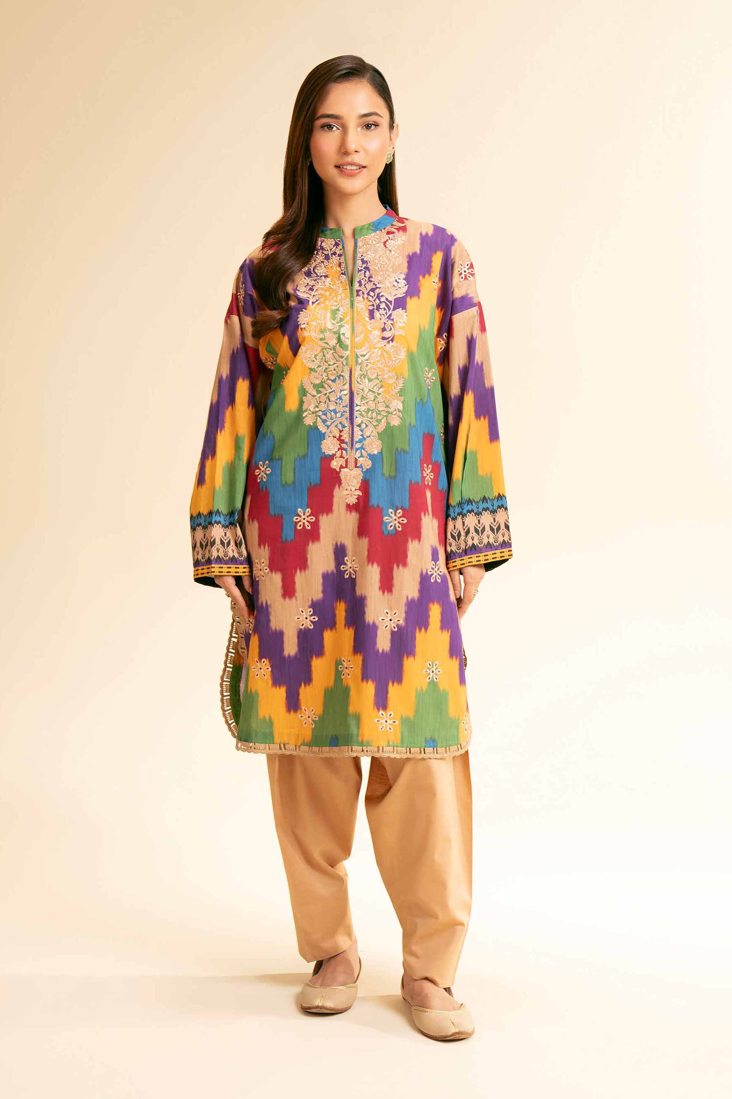 2 Piece - Digital Printed Embroidered Suit - 42501148 for Women - Unstitched Collection | Nishat | Shop Online