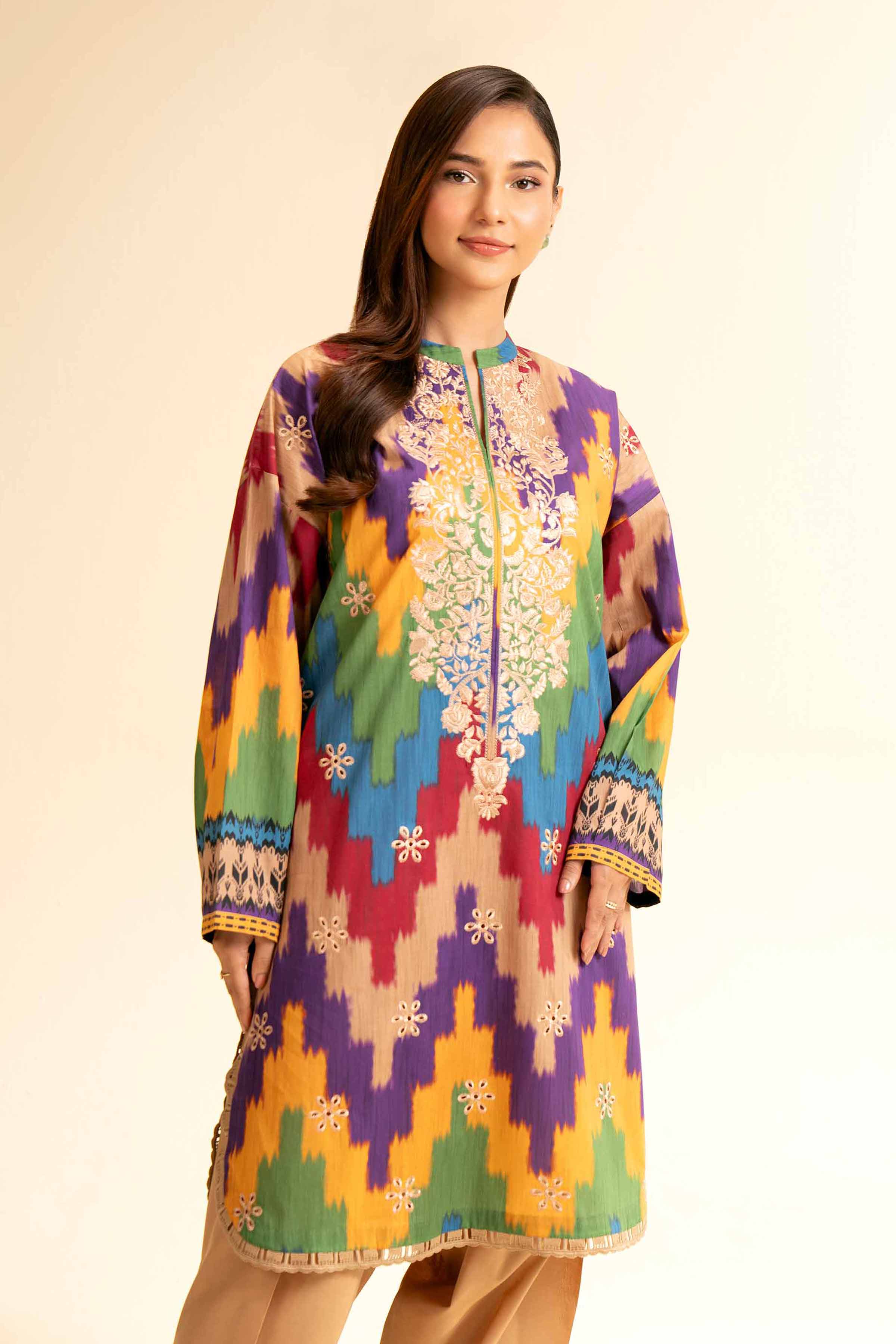 2 Piece - Digital Printed Embroidered Suit - 42501148 for Women - Unstitched Collection | Nishat | Shop Online