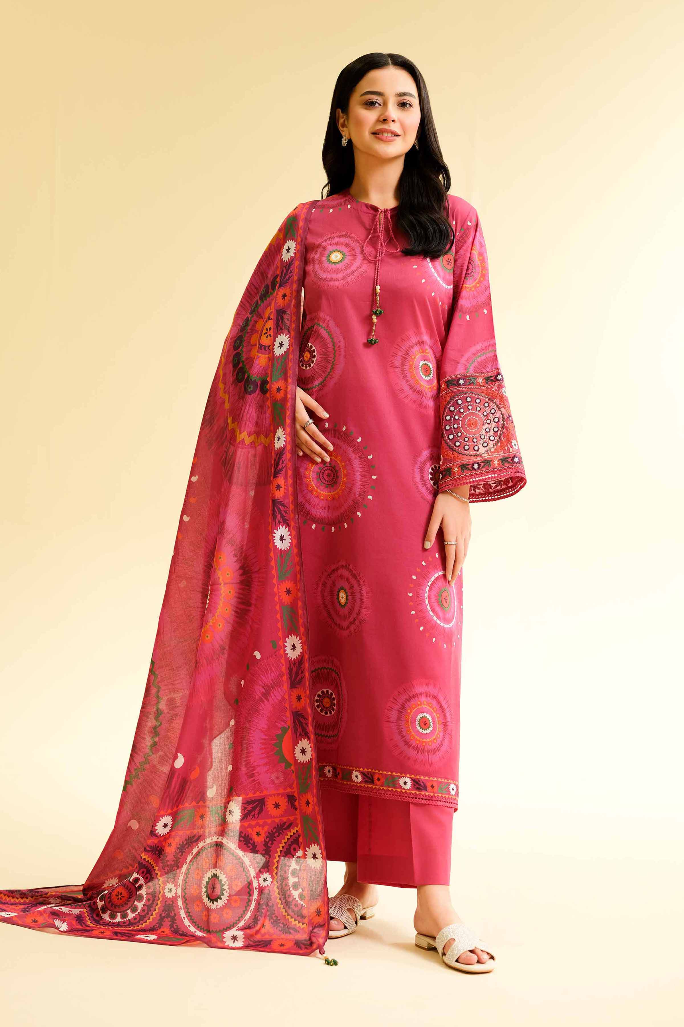 2 Piece - Printed Embroidered Suit - 42501156 for Women - Unstitched Collection | Nishat | Shop Online