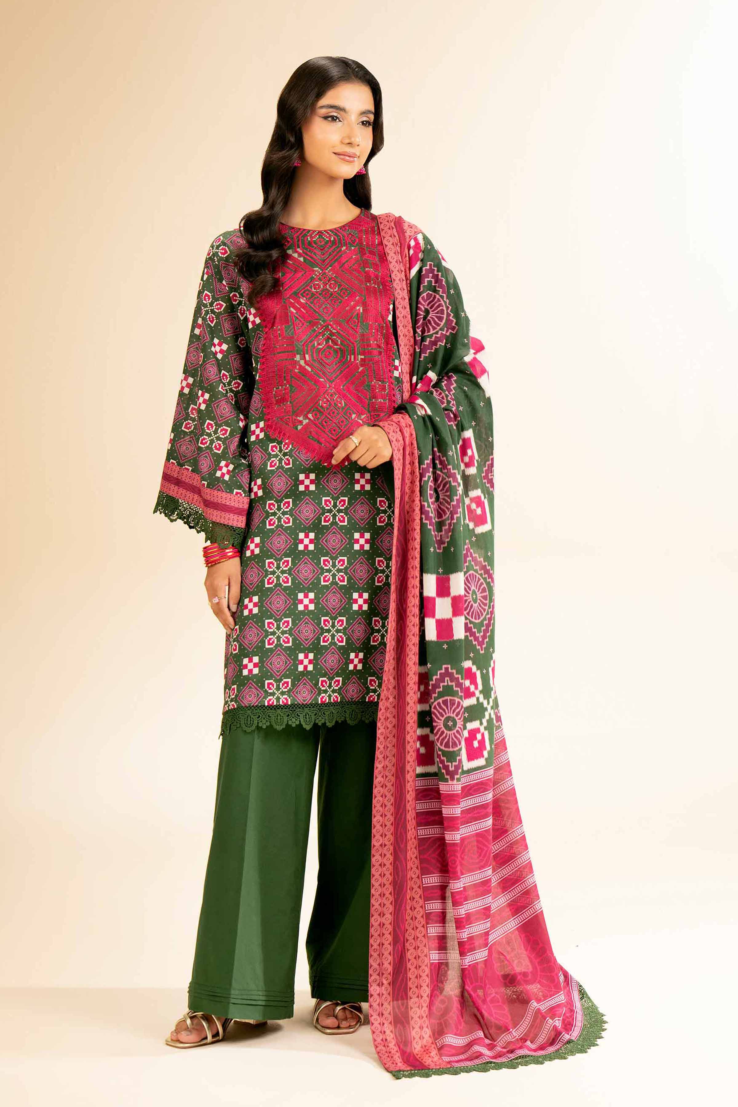2 Piece - Printed Embroidered Suit - 42501158 for Women - Unstitched Collection | Nishat | Shop Online