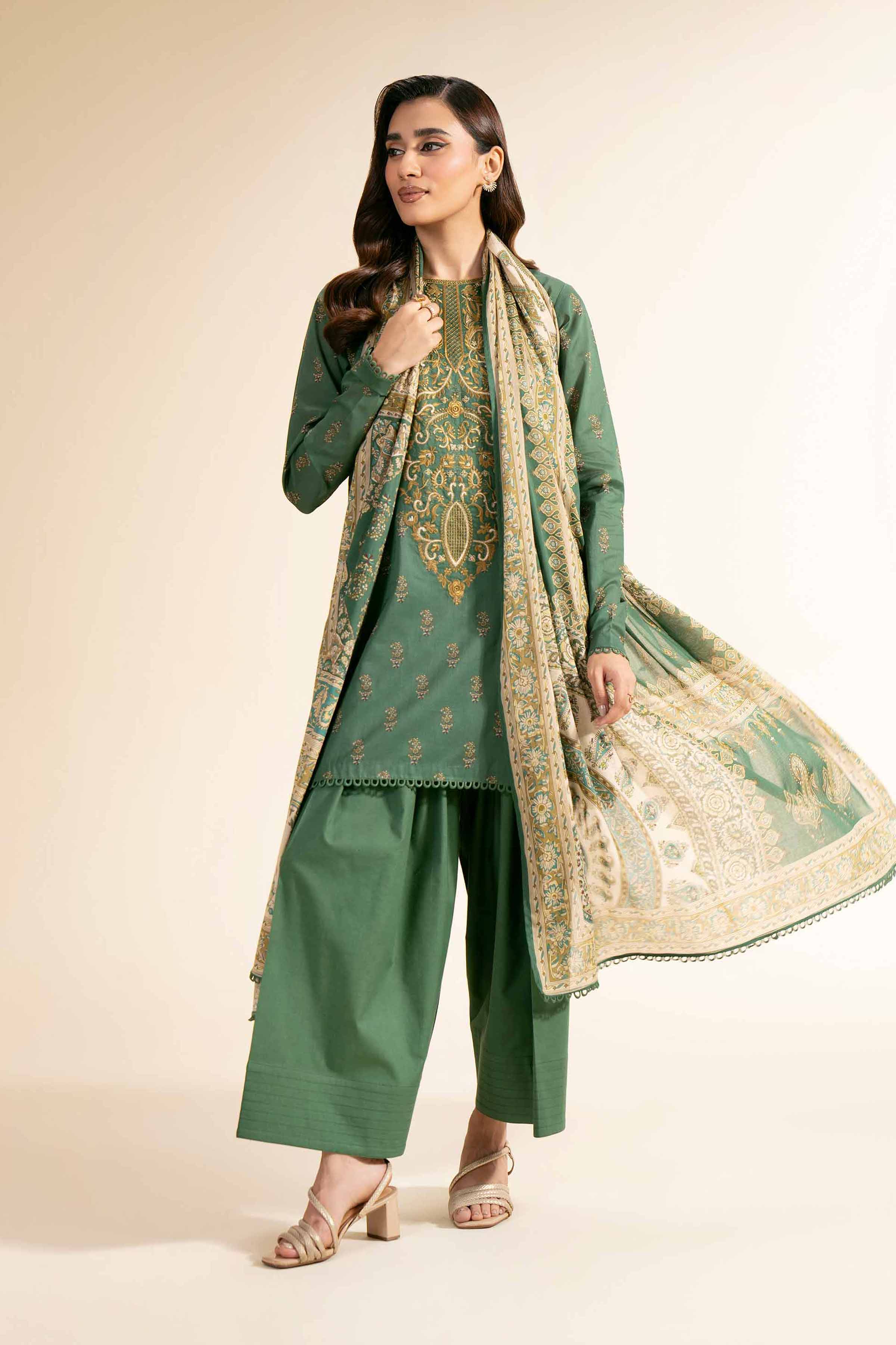2 Piece - Printed Embroidered Suit - 42501159 for Women - Unstitched Collection | Nishat | Shop Online