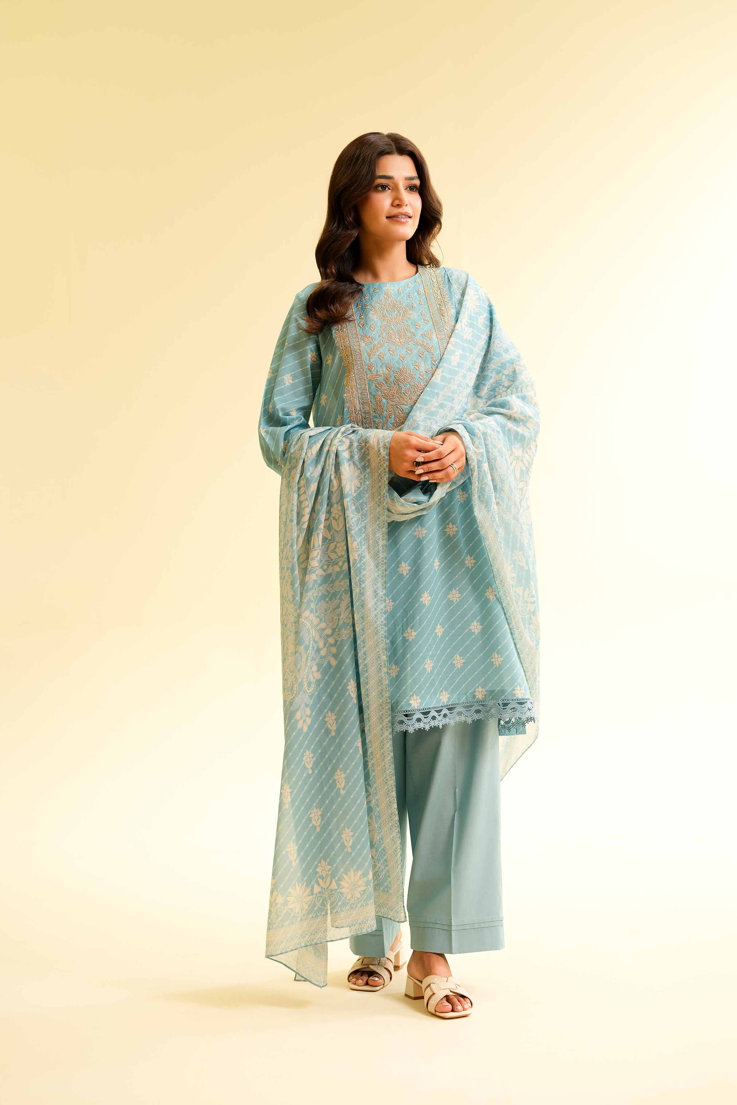 2 Piece - Printed Embroidered Suit - 42501162 for Women - Unstitched Collection | Nishat | Shop Online