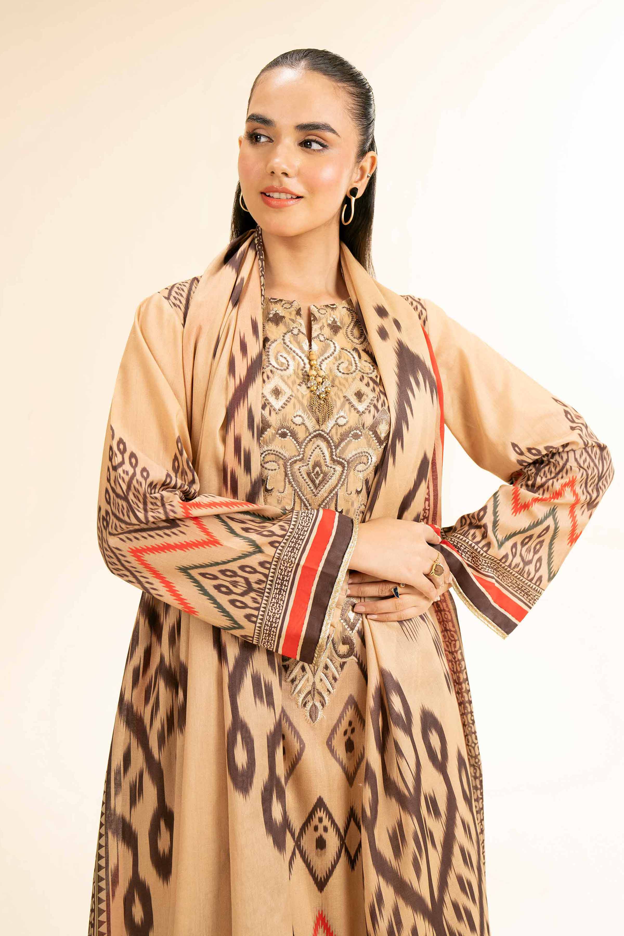 3 Piece - Digital Printed Embroidered Suit - 42501176 for Women - Unstitched Collection | Nishat | Shop Online