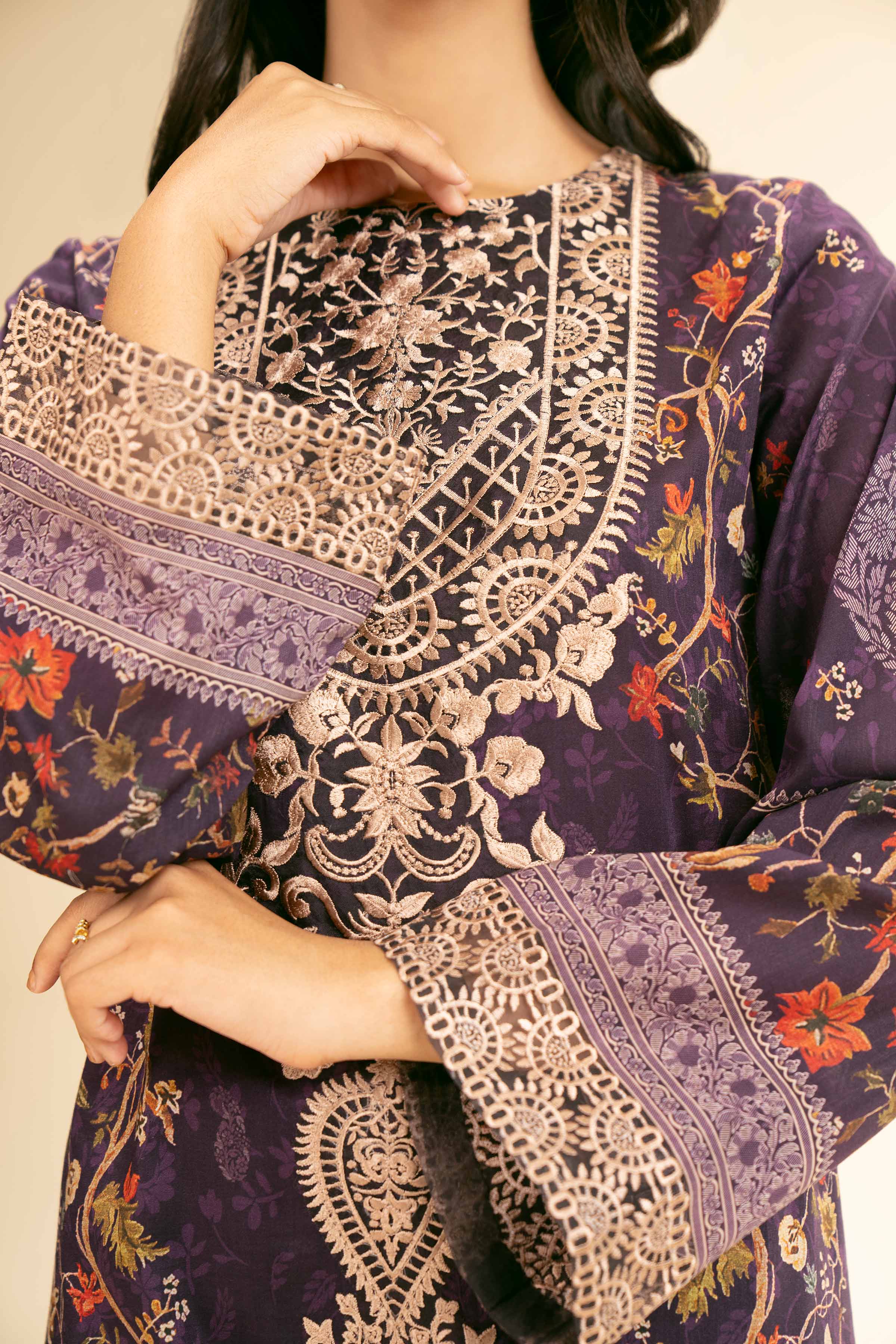3 Piece - Digital Printed Embroidered Suit - 42501177 for Women - Unstitched Collection | Nishat | Shop Online
