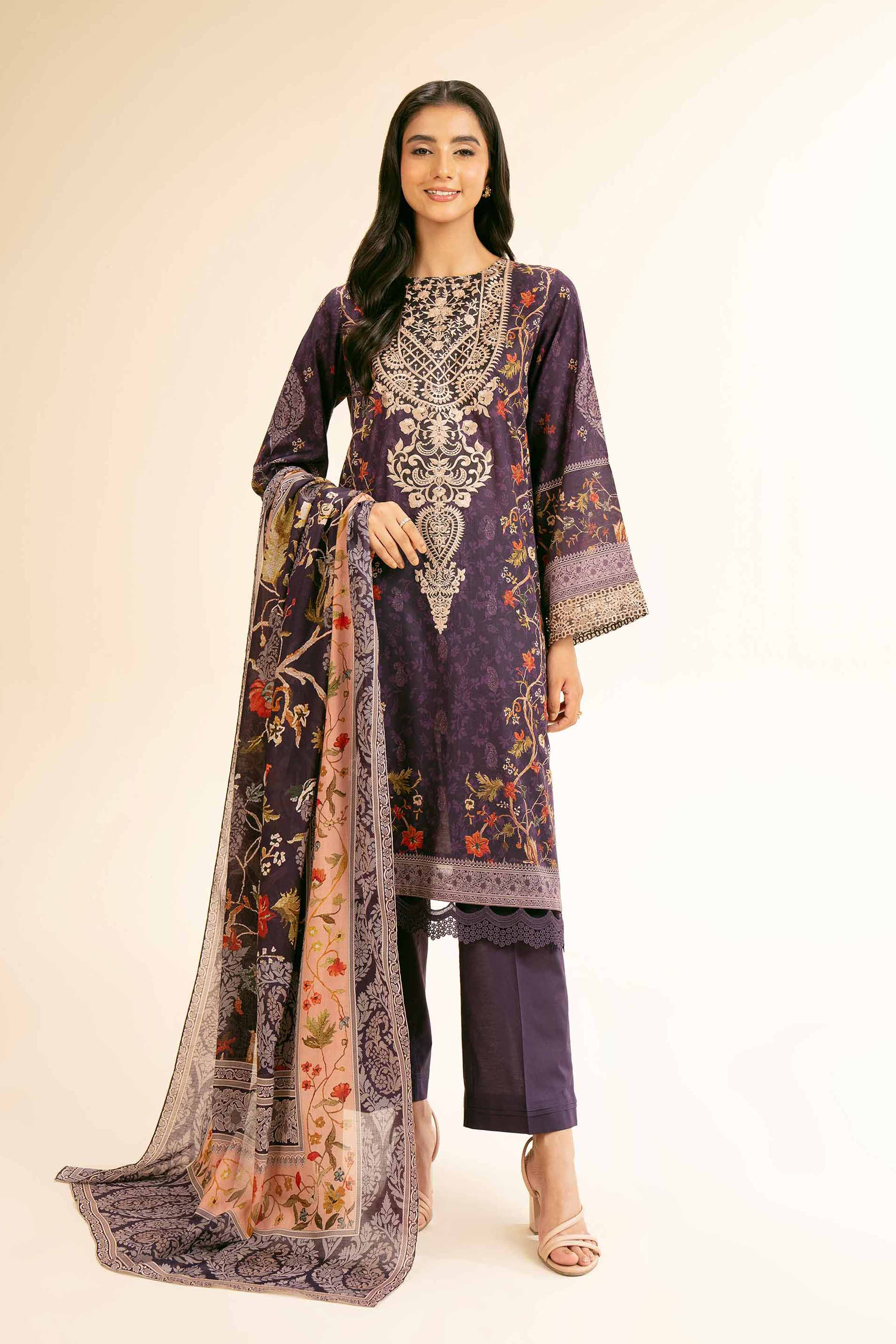 3 Piece - Digital Printed Embroidered Suit - 42501177 for Women - Unstitched Collection | Nishat | Shop Online