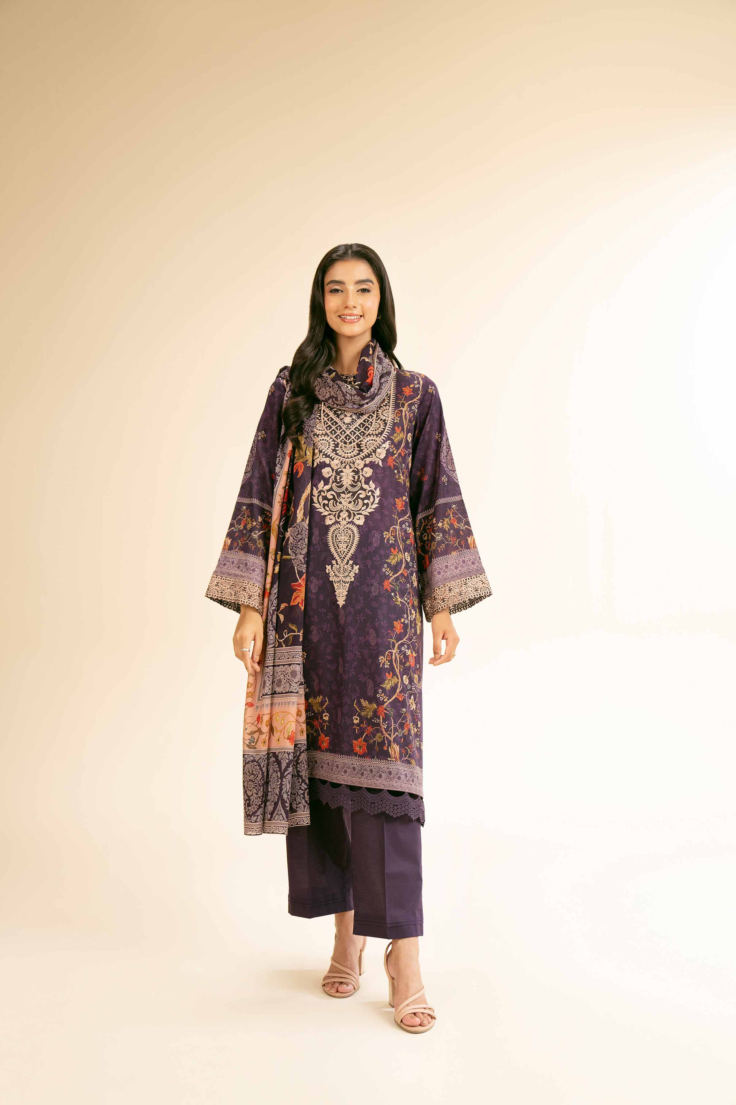3 Piece - Digital Printed Embroidered Suit - 42501177 for Women - Unstitched Collection | Nishat | Shop Online