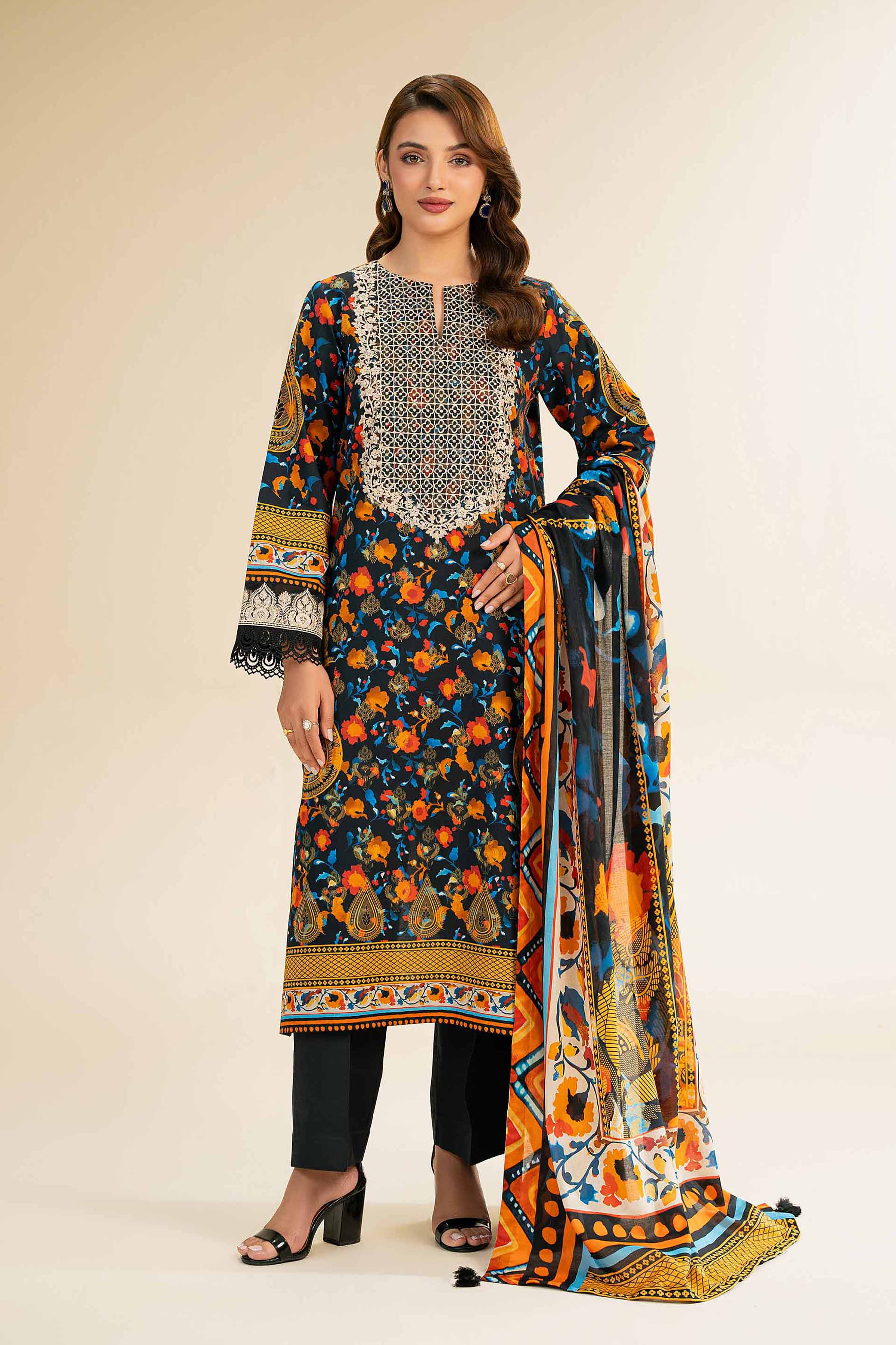3 Piece - Digital Printed Embroidered Suit - 42501178 for Women - Unstitched Collection | Nishat | Shop Online