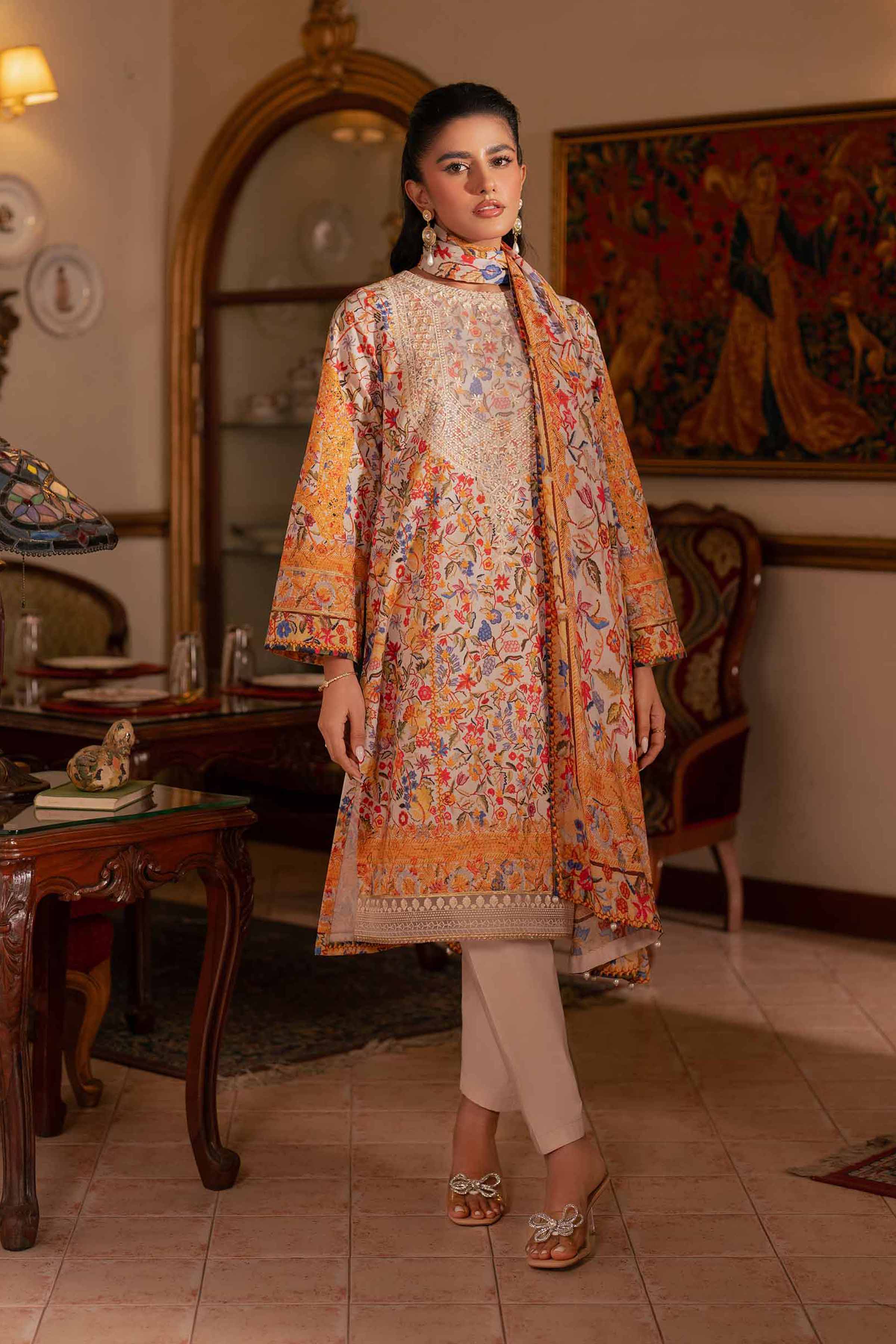 3 Piece - Digital Printed Embroidered Suit - 42501179 for Women - Unstitched Collection | Nishat | Shop Online