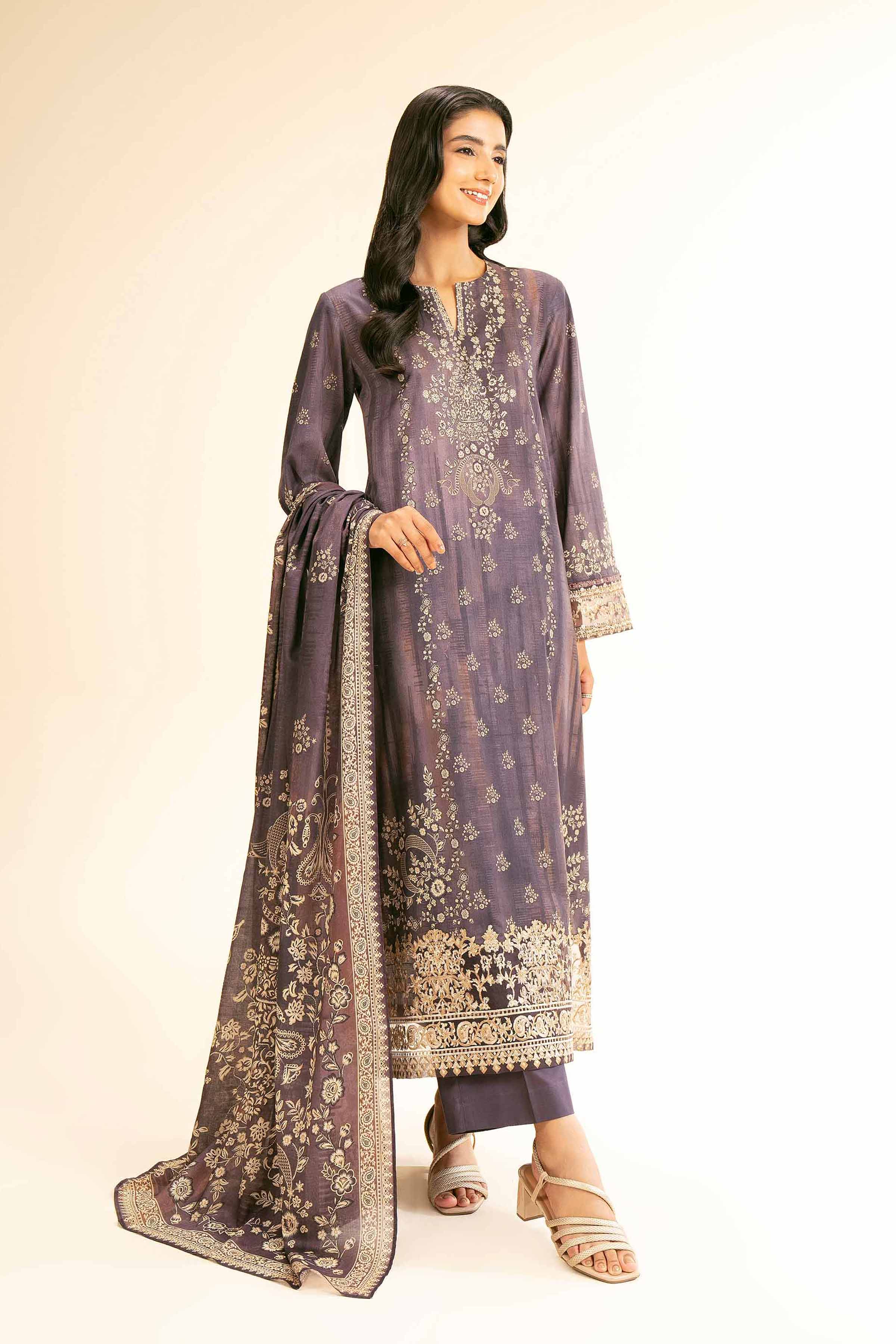 3 Piece - Digital Printed Embroidered Suit - 42501182 for Women - Unstitched Collection | Nishat | Shop Online