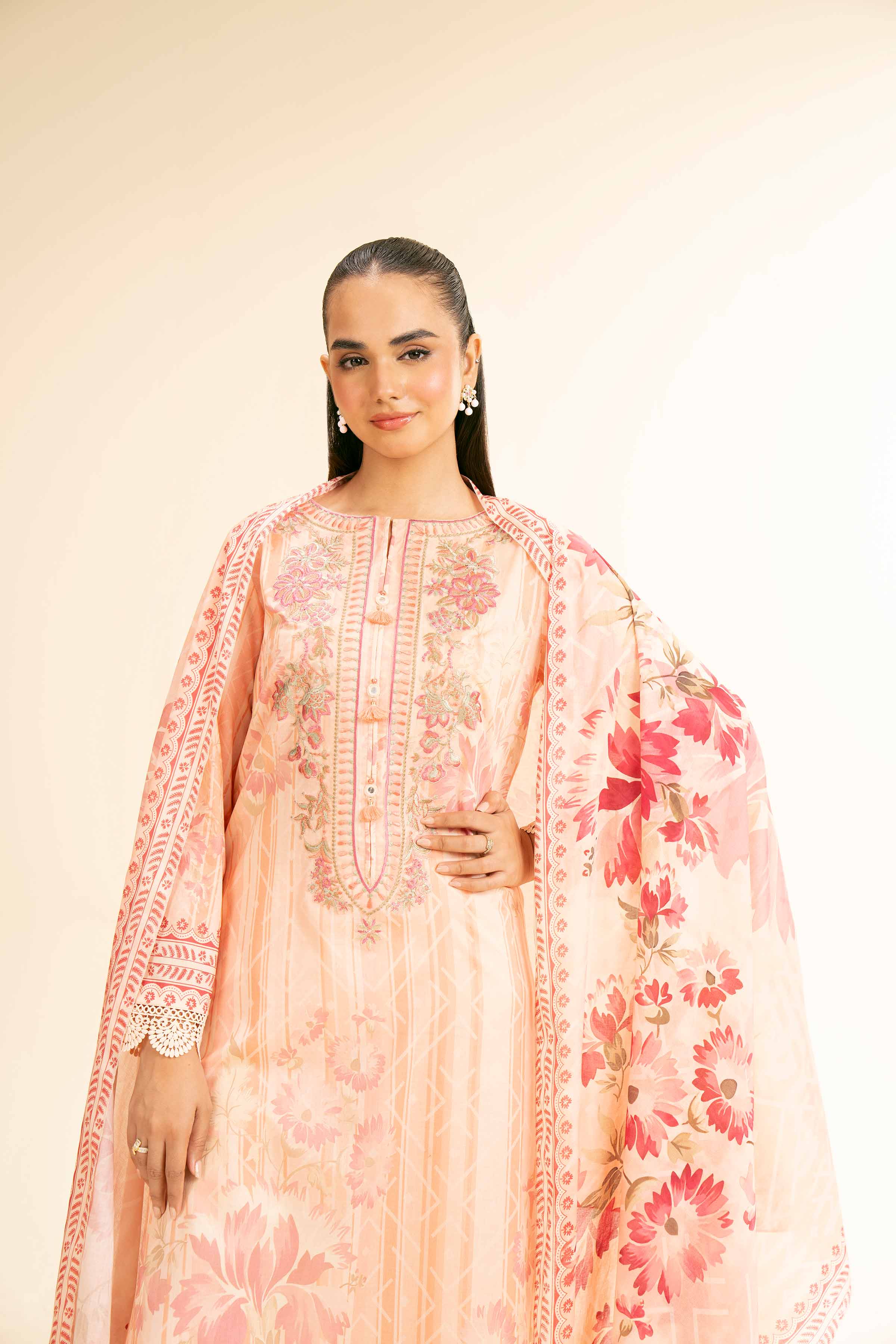 3 Piece - Digital Printed Embroidered Suit - 42501183 for Women - Unstitched Collection | Nishat | Shop Online