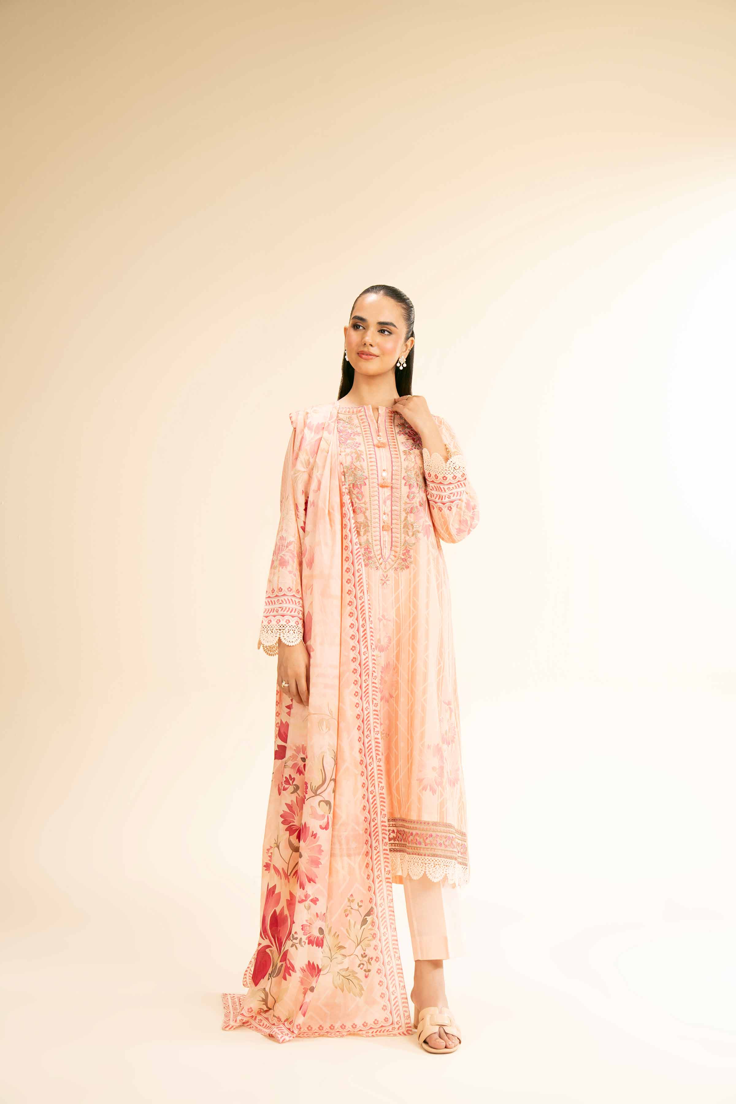3 Piece - Digital Printed Embroidered Suit - 42501183 for Women - Unstitched Collection | Nishat | Shop Online