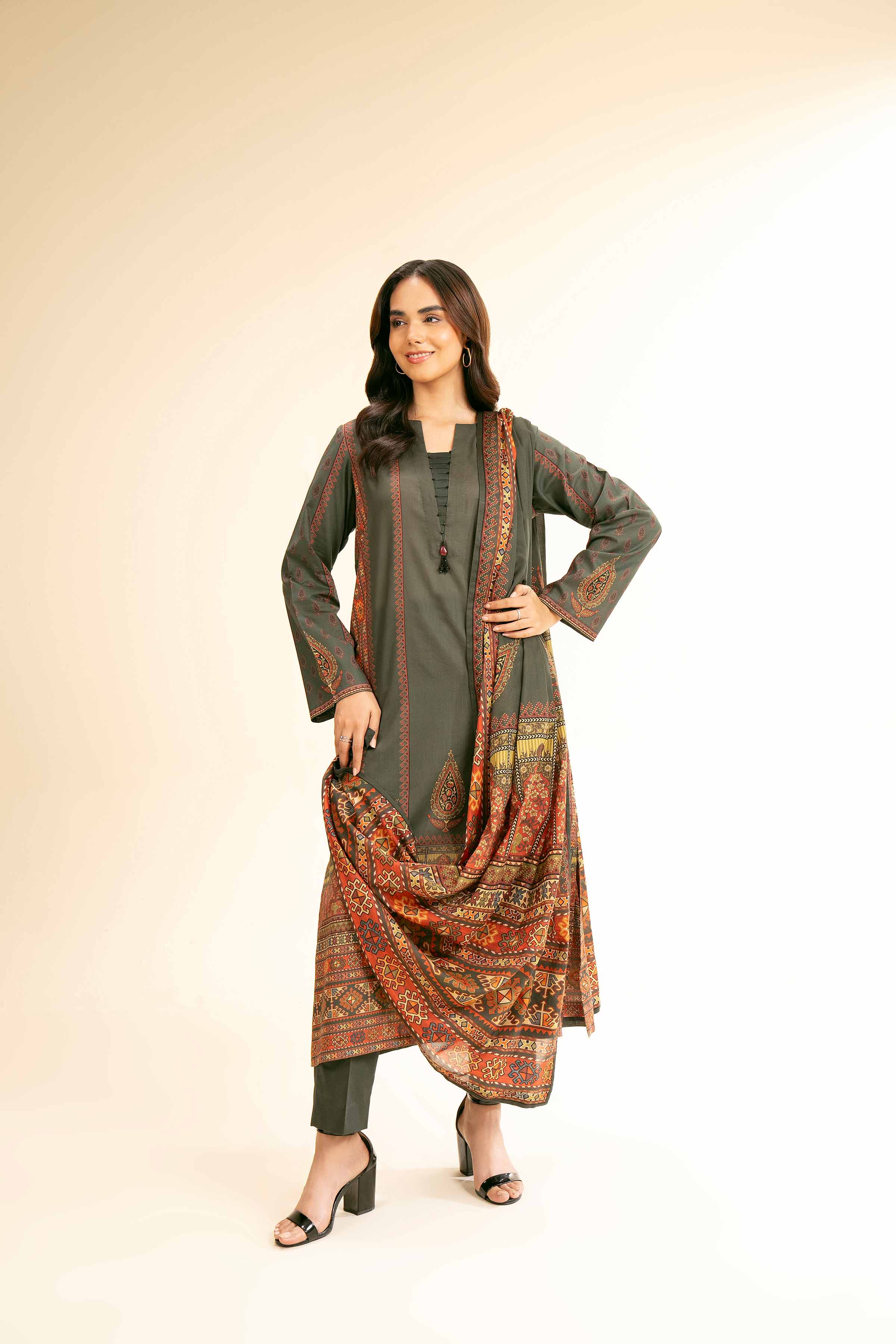 3 Piece - Digital Printed Suit - 42501190 for Women - Unstitched Collection | Nishat | Shop Online