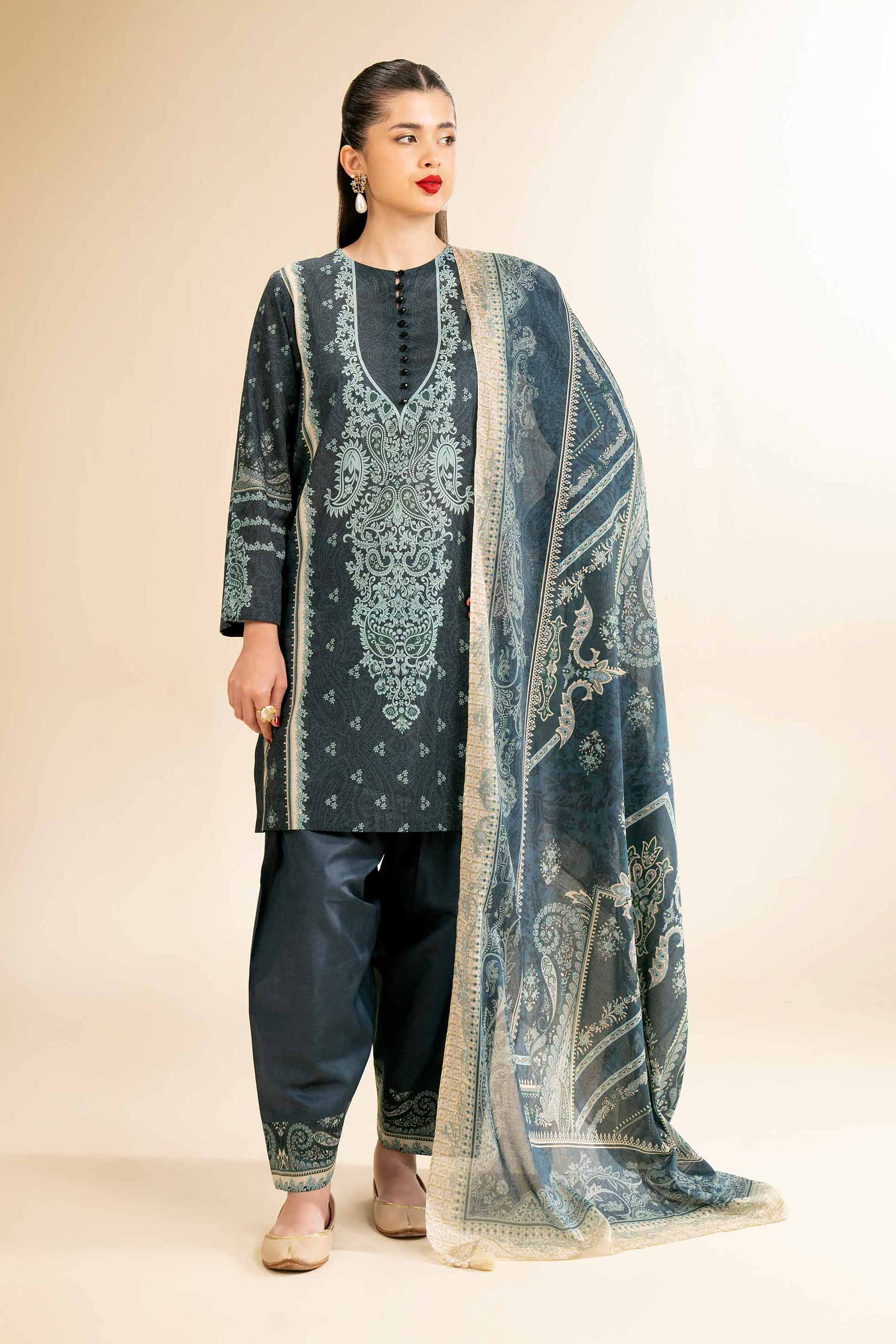 3 Piece - Digital Printed Suit - 42501196 for Women - Unstitched Collection | Nishat | Shop Online