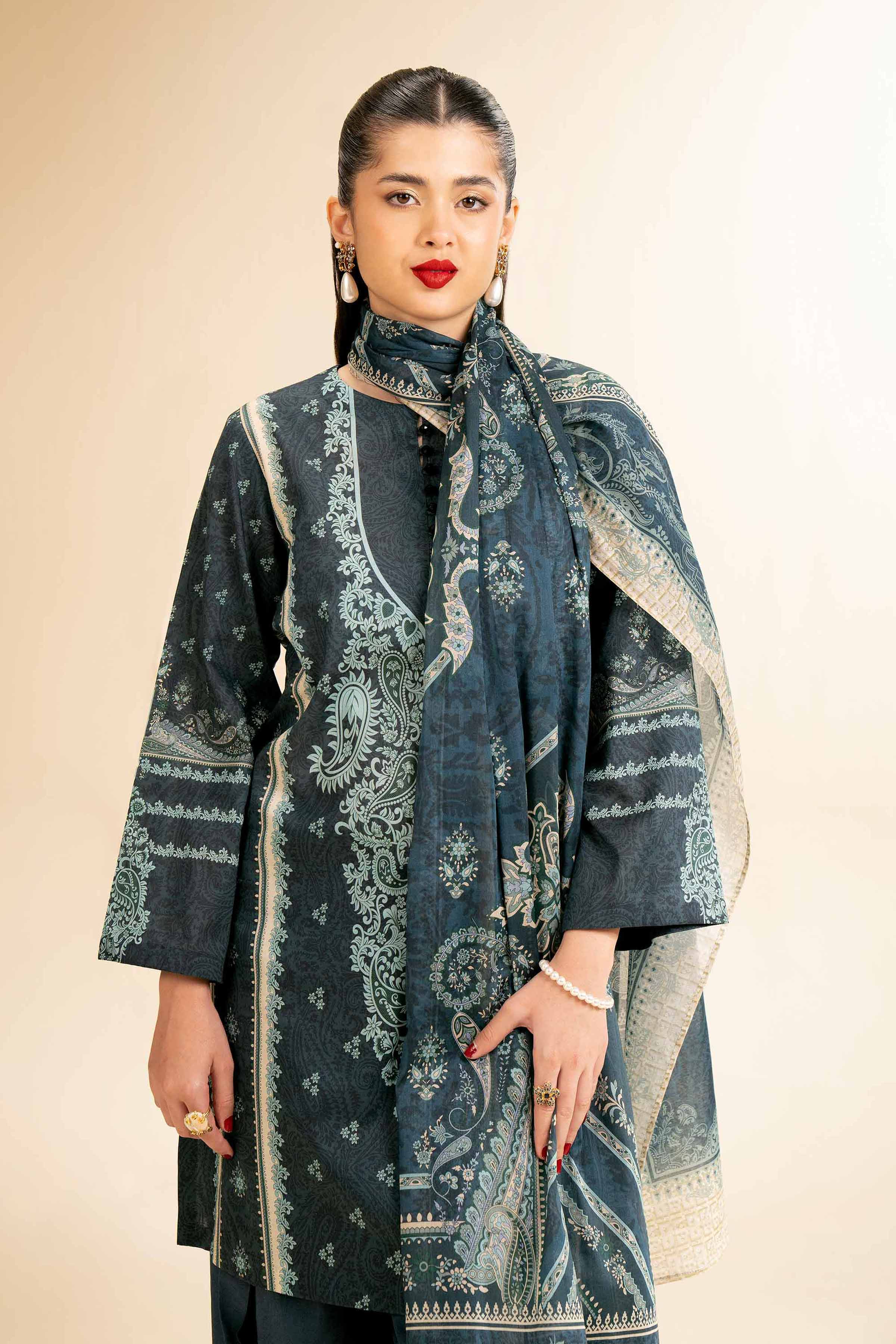 3 Piece - Digital Printed Suit - 42501196 for Women - Unstitched Collection | Nishat | Shop Online
