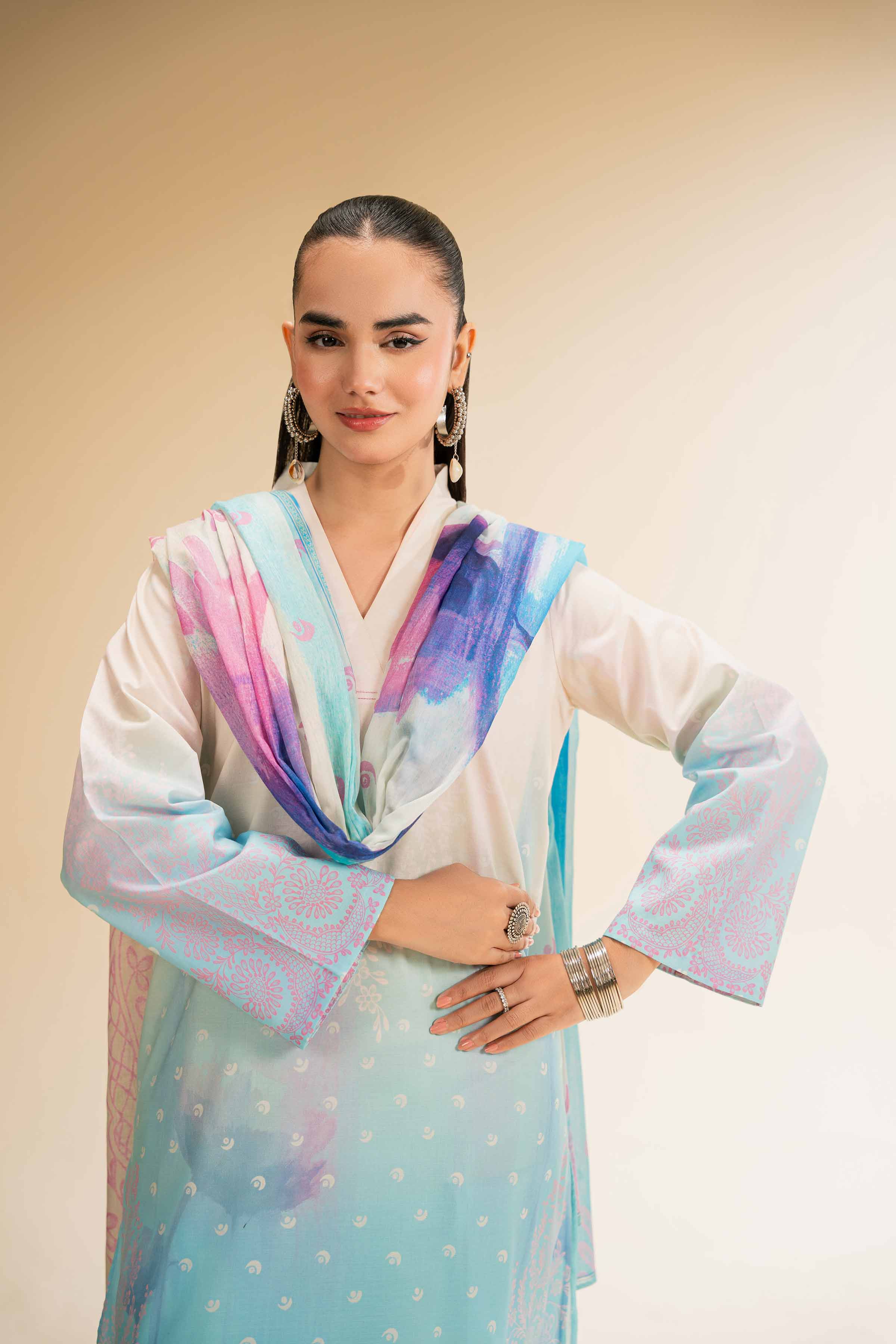 3 Piece - Digital Printed Suit - 42501201 for Women - Unstitched Collection | Nishat | Shop Online