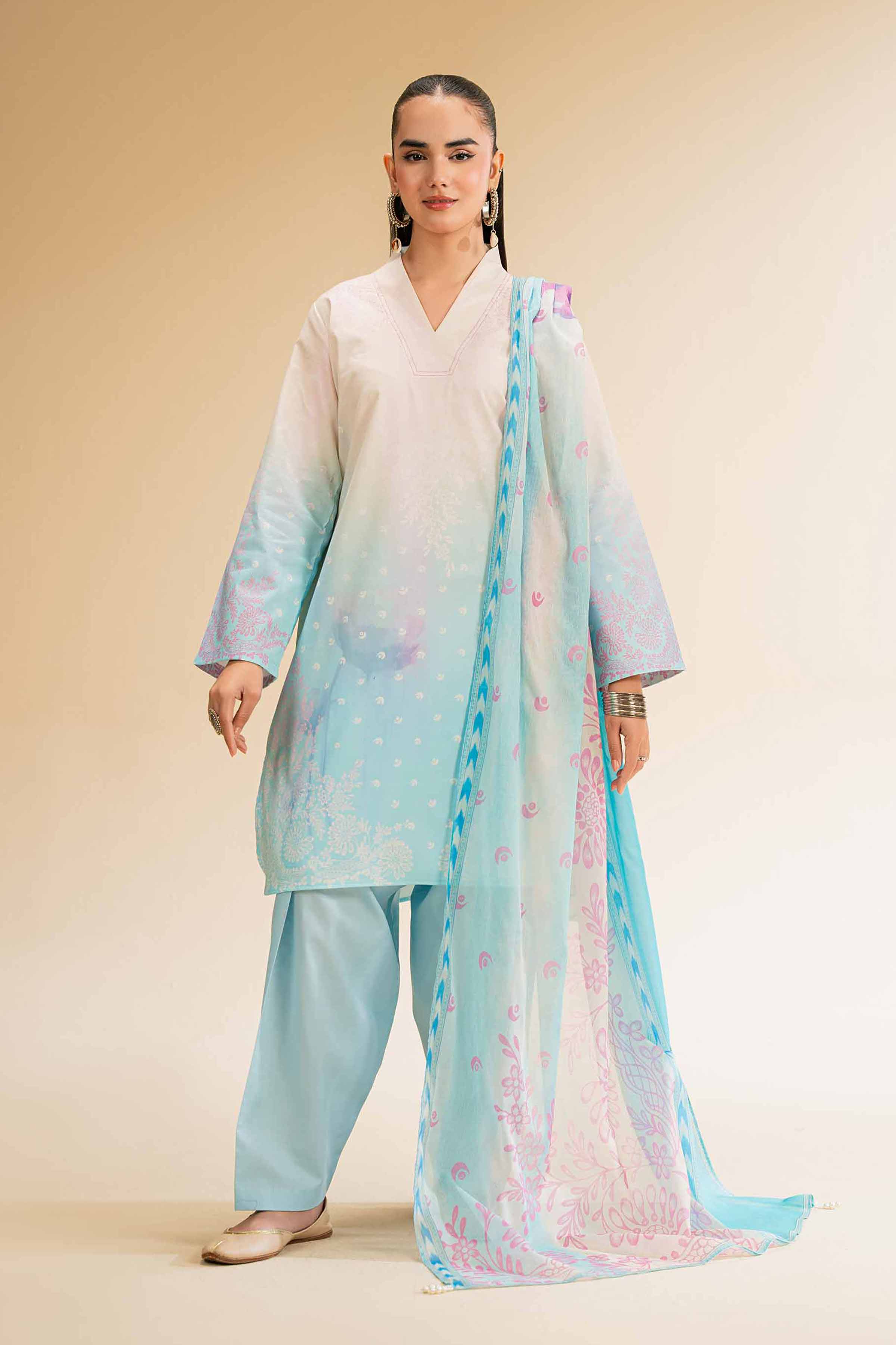 3 Piece - Digital Printed Suit - 42501201 for Women - Unstitched Collection | Nishat | Shop Online