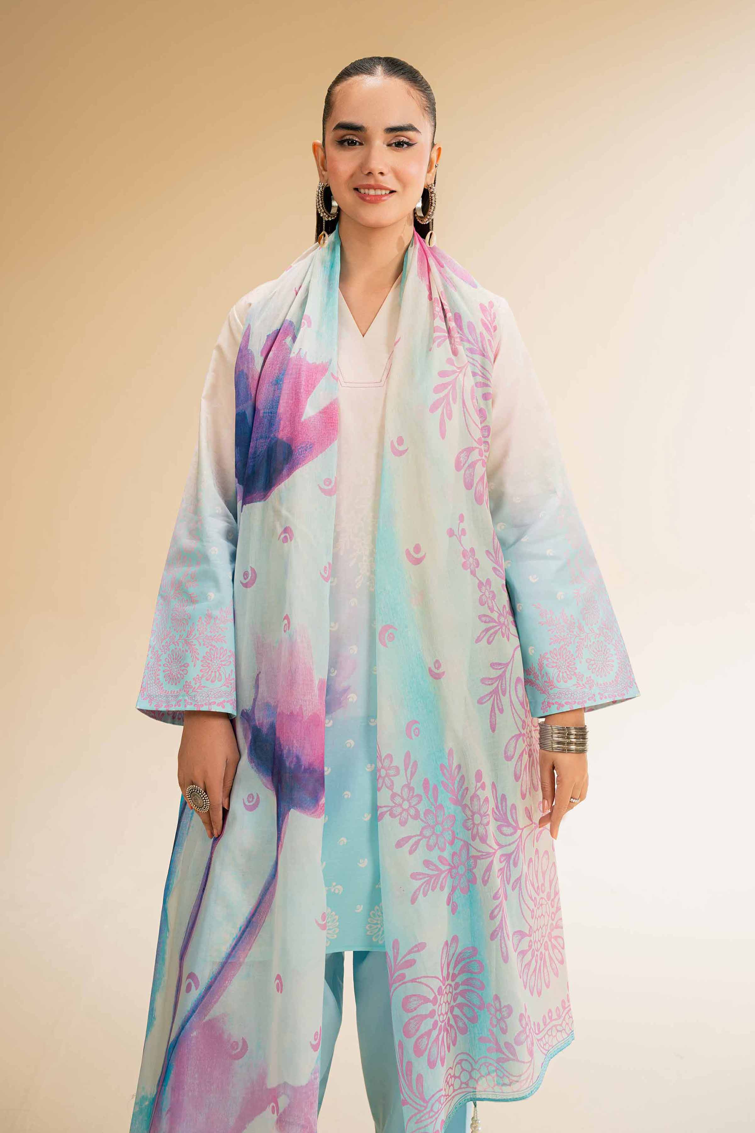3 Piece - Digital Printed Suit - 42501201 for Women - Unstitched Collection | Nishat | Shop Online