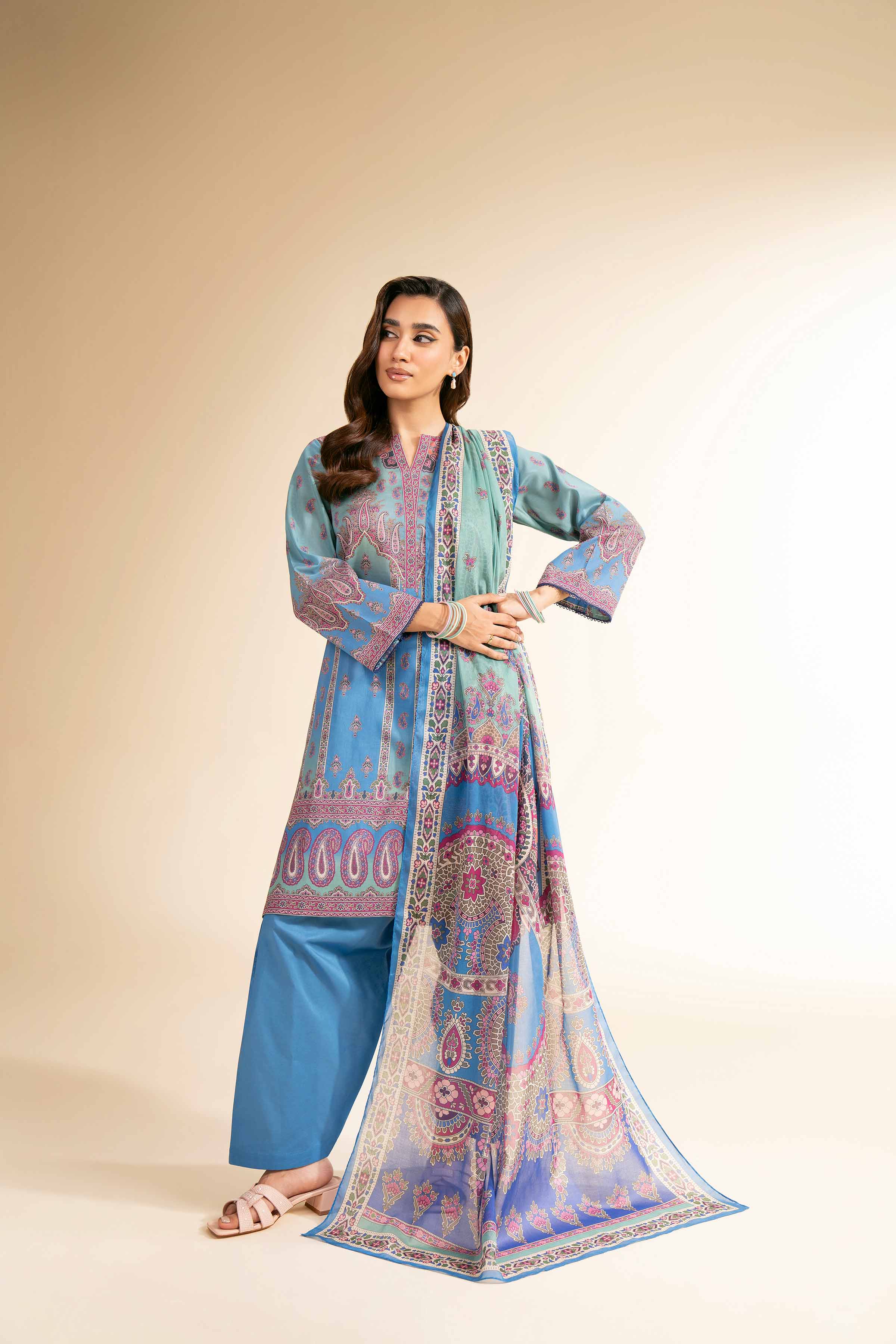 3 Piece - Digital Printed Suit - 42501210 for Women - Unstitched Collection | Nishat | Shop Online