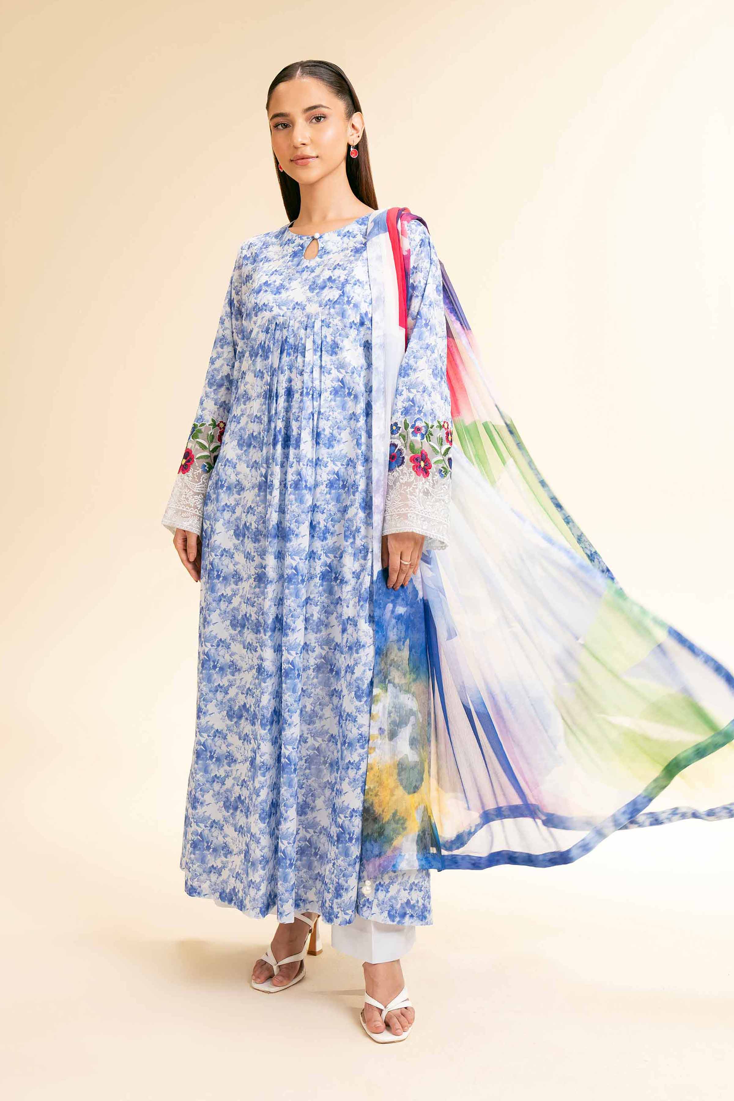 3 Piece - Printed Embroidered Suit - 42501218 for Women - Unstitched Collection | Nishat | Shop Online