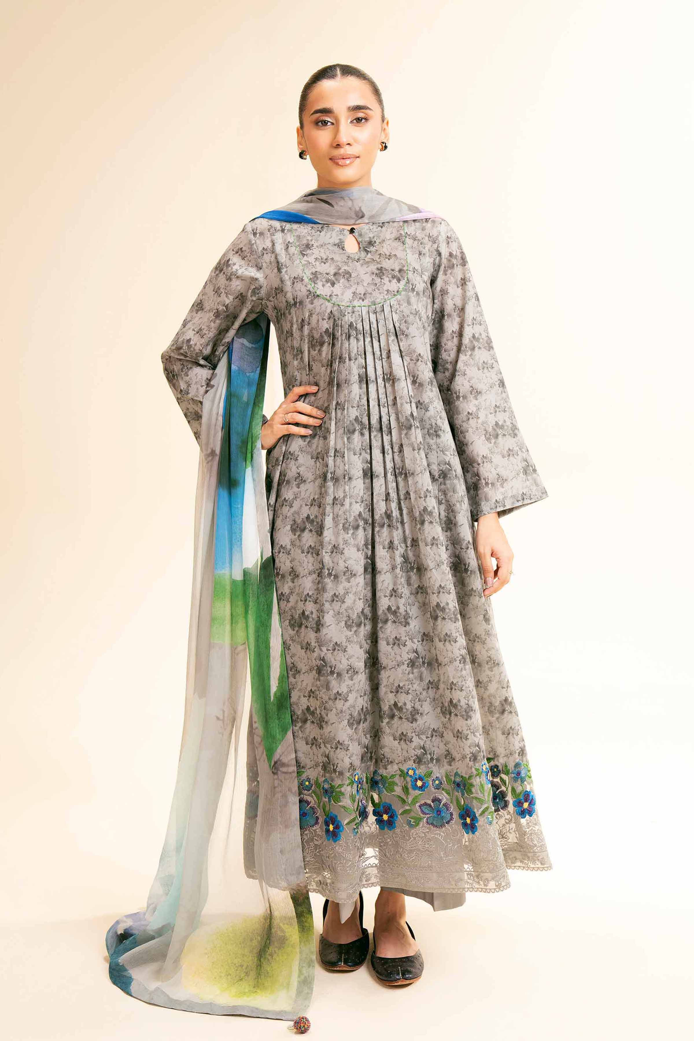 3 Piece - Printed Embroidered Suit - 42501219 for Women - Unstitched Collection | Nishat | Shop Online