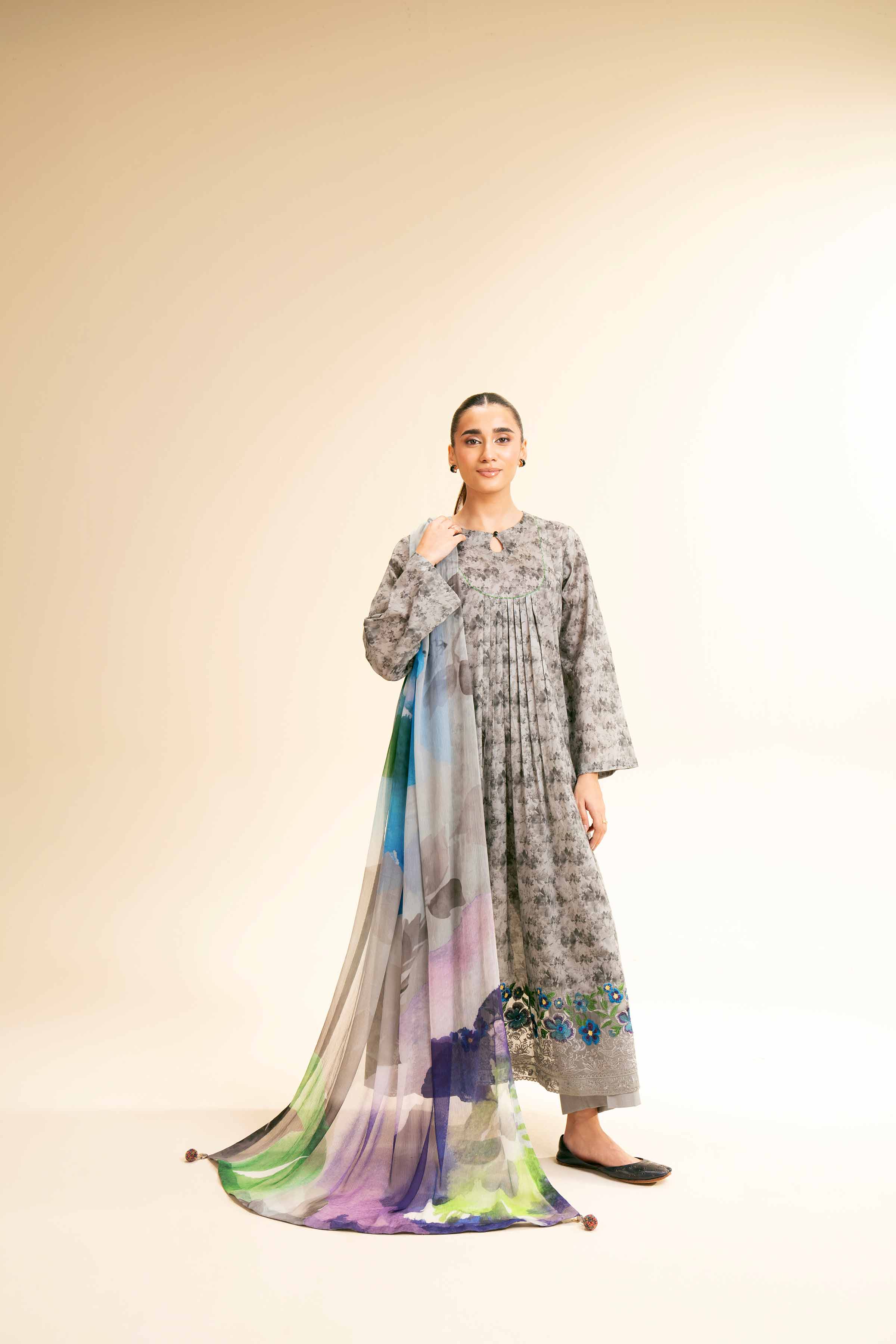 3 Piece - Printed Embroidered Suit - 42501219 for Women - Unstitched Collection | Nishat | Shop Online