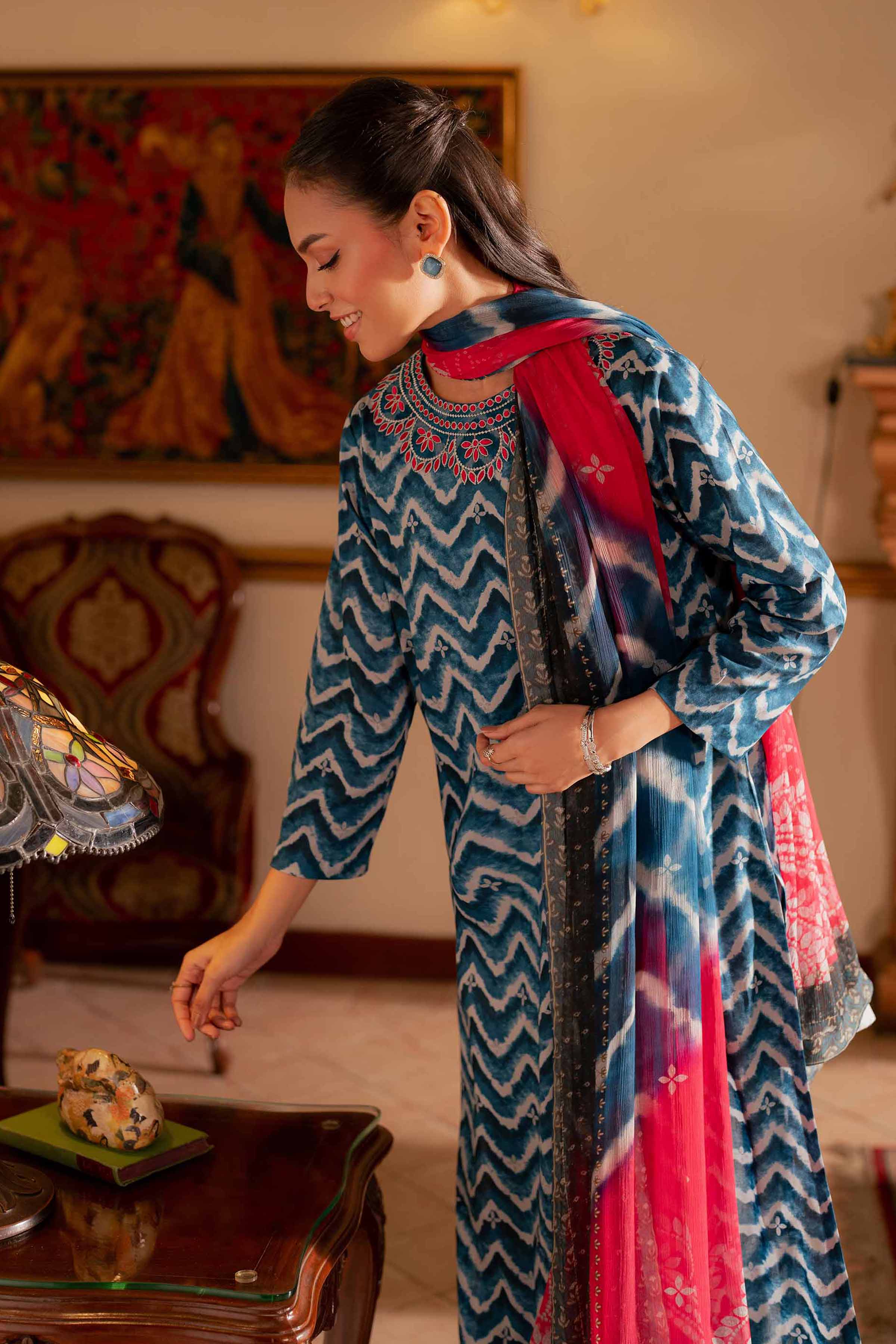 3 Piece - Printed Embroidered Suit - 42501220 for Women - Unstitched Collection | Nishat | Shop Online