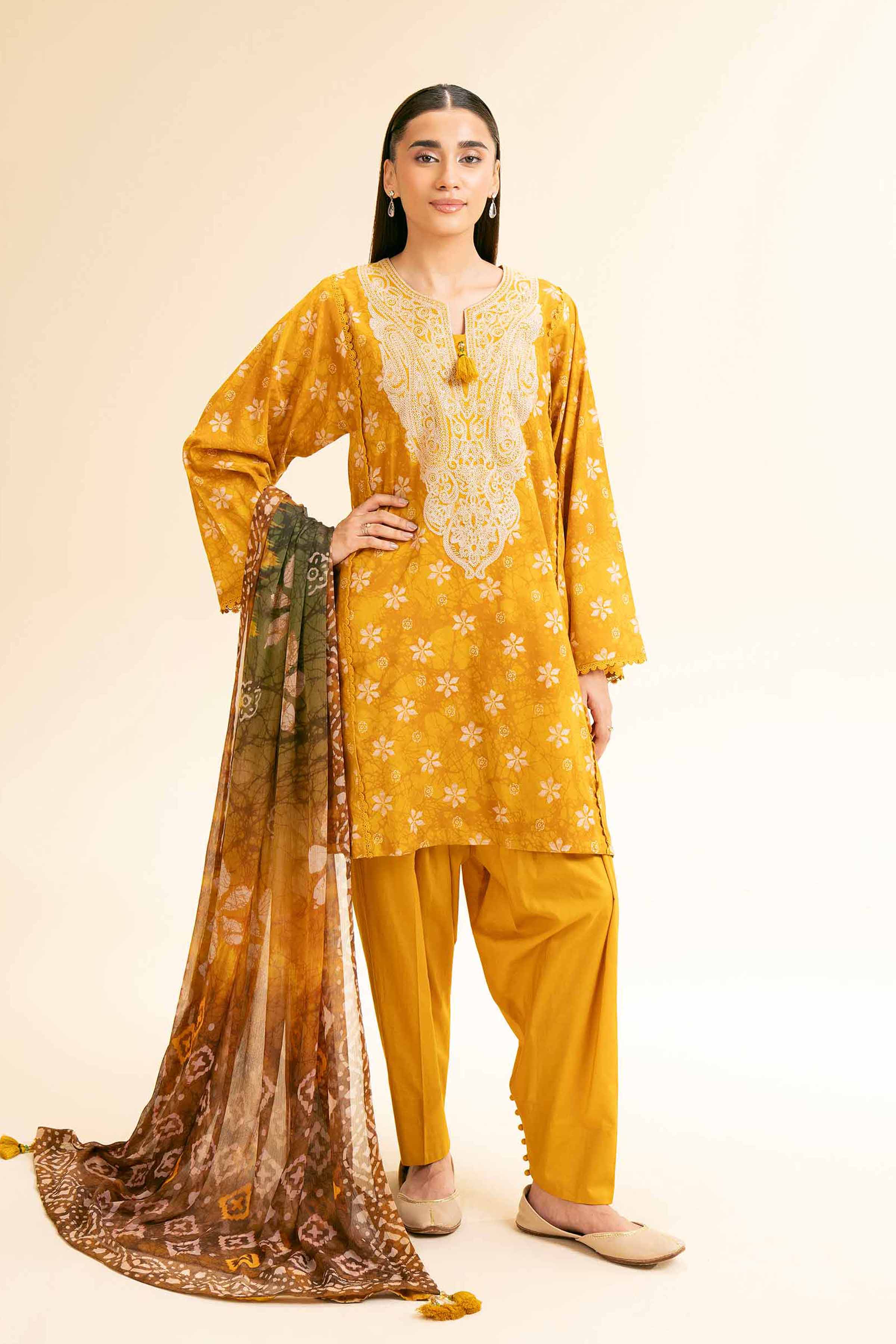 3 Piece - Printed Embroidered Suit - 42501223 for Women - Unstitched Collection | Nishat | Shop Online