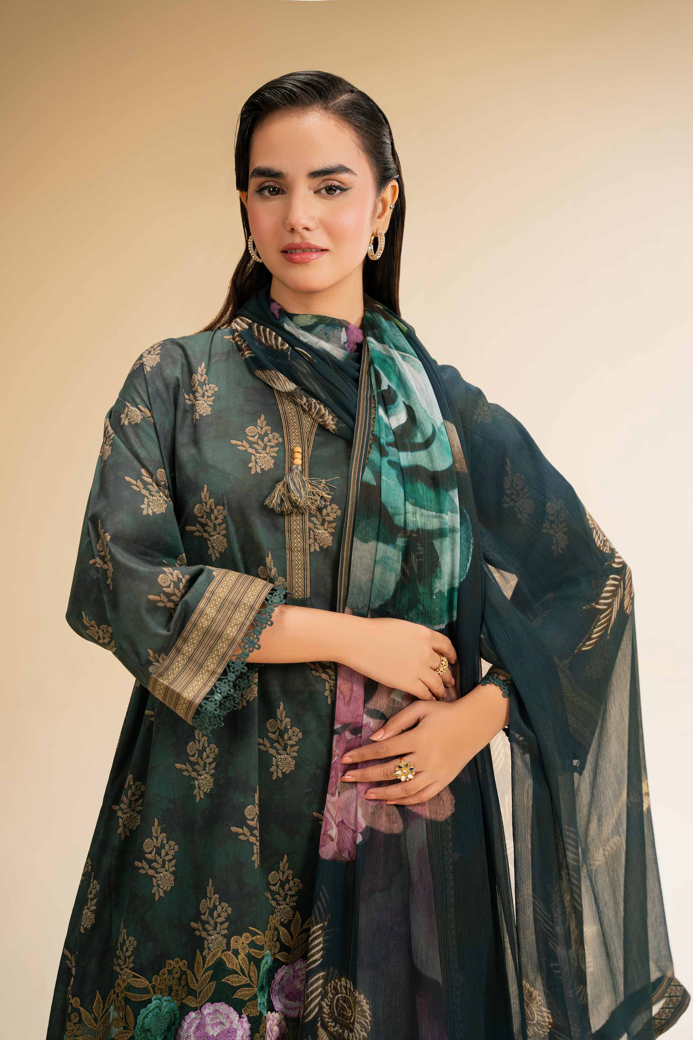 3 Piece - Printed Embroidered Suit - 42501224 for Women - Unstitched Collection | Nishat | Shop Online